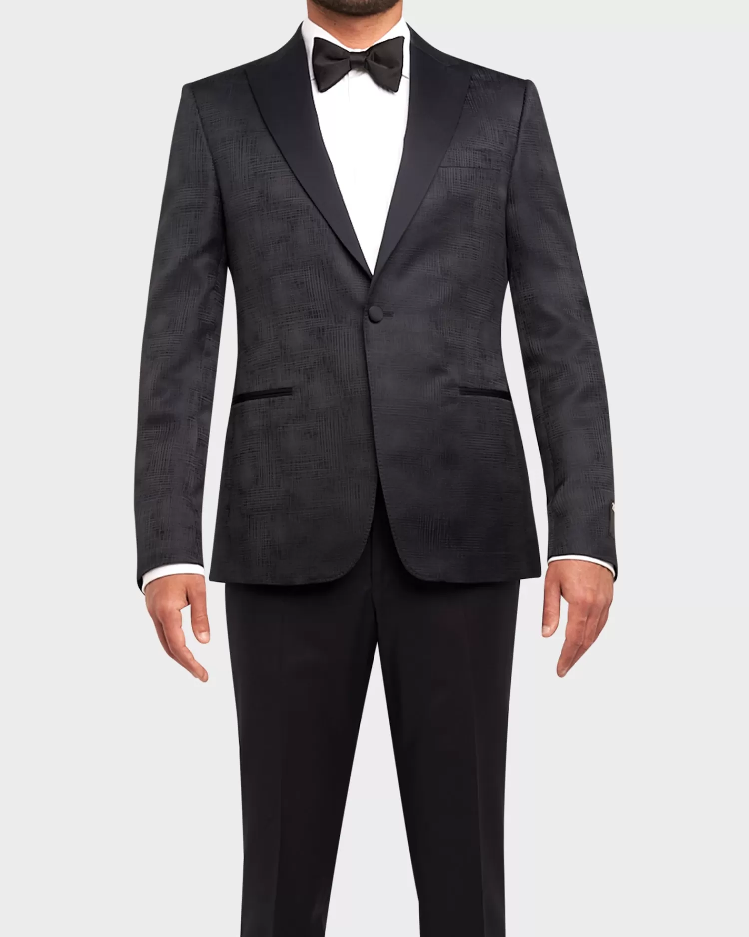 Zegna Midnight Blue Woven Textured Dinner Jacket^ Evening Wear