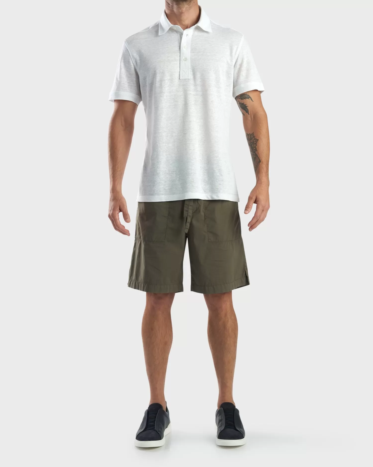 Z Zegna Military Green Cotton Shorts^ Shorts