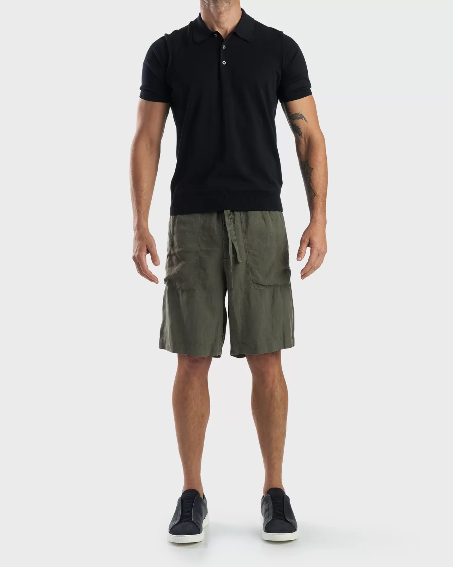 Z Zegna Military Green Linen Shorts^ Shorts