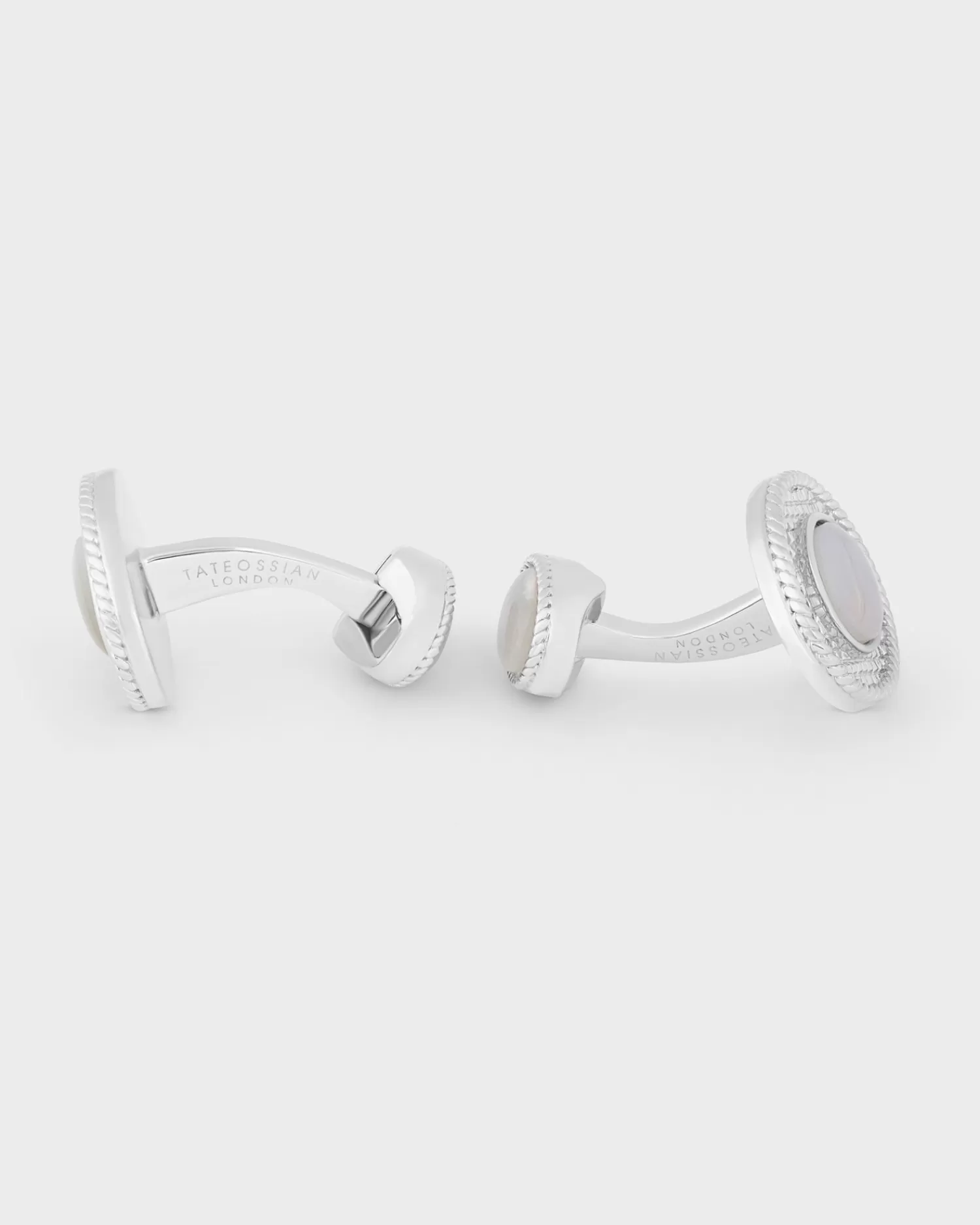 Tateossian Moonstone Sterling Silver Cable Oval Cufflinks^ Cufflinks