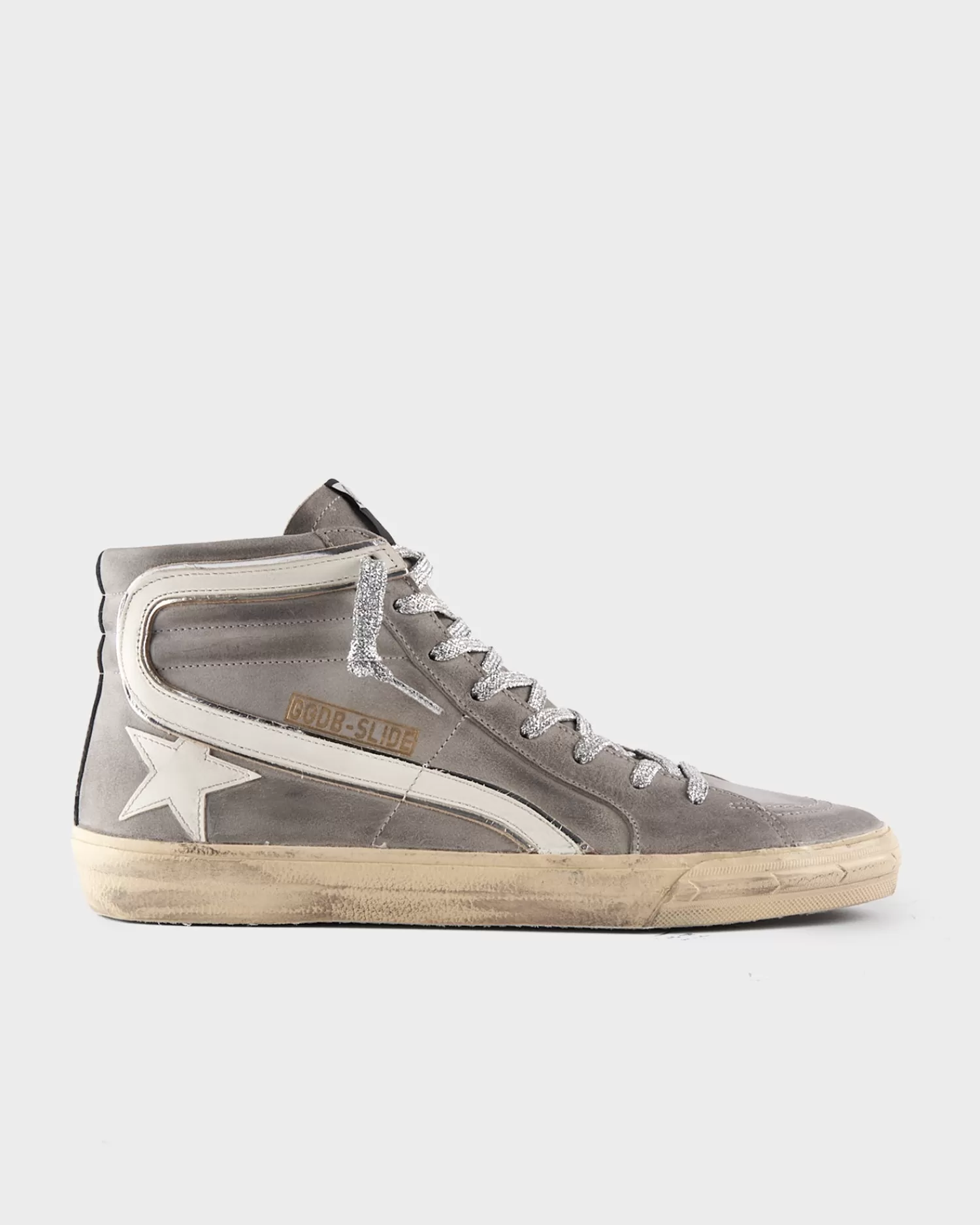 Golden Goose Mud White And Silver Suede Slide Classic Sneakers^ Sneakers