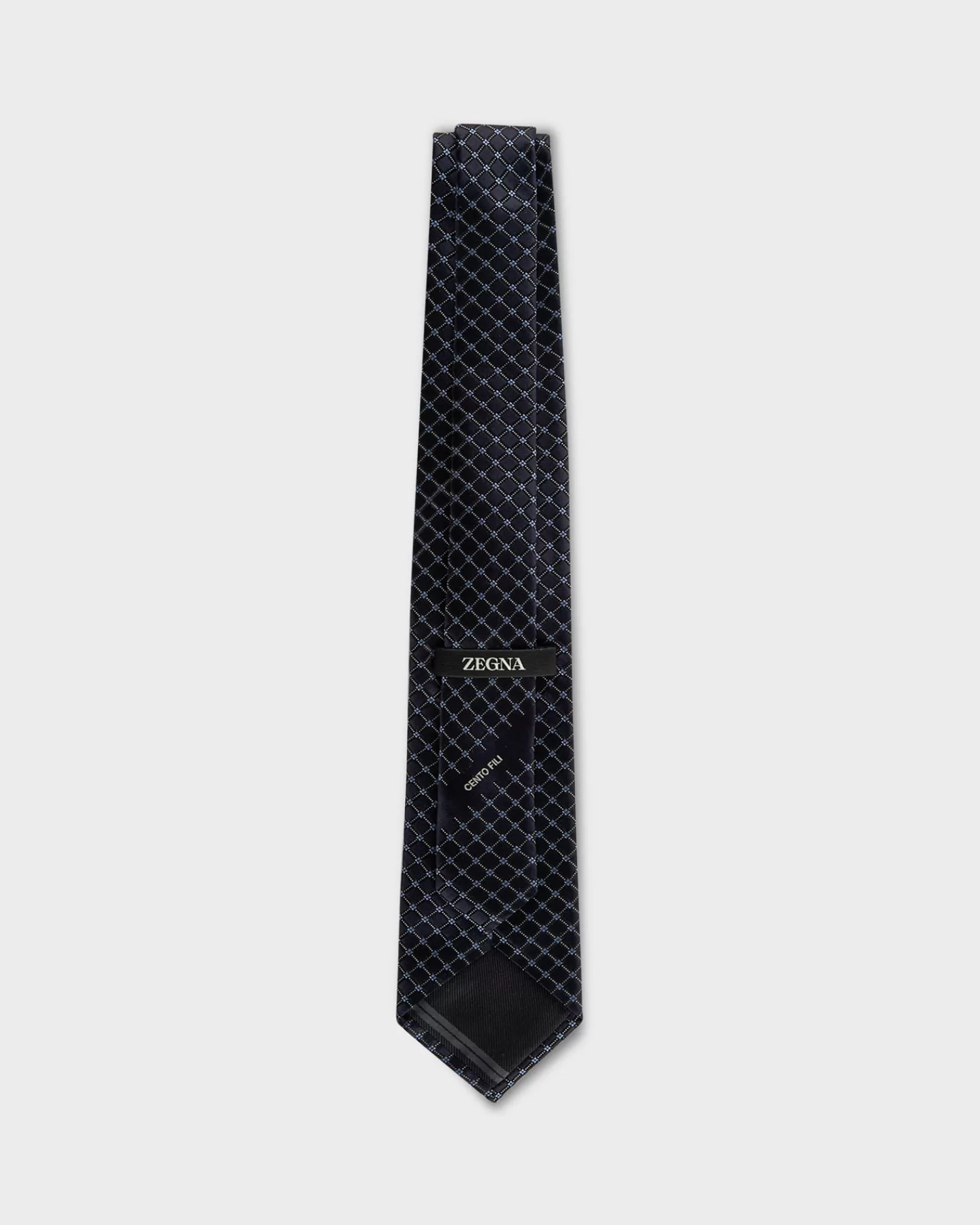 Zegna Navy And Blue Square Patterned Tie^ Ties