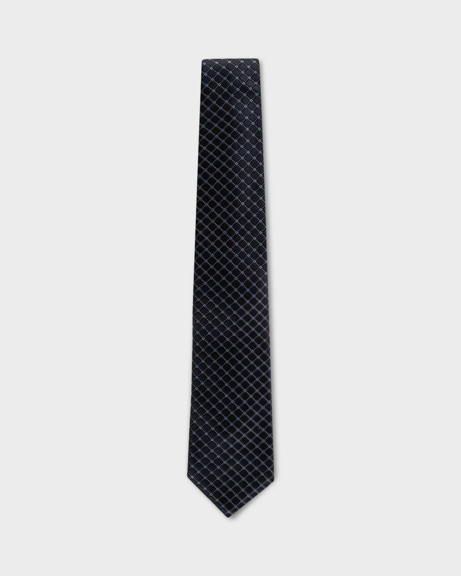 Zegna Navy And Blue Square Patterned Tie^ Ties