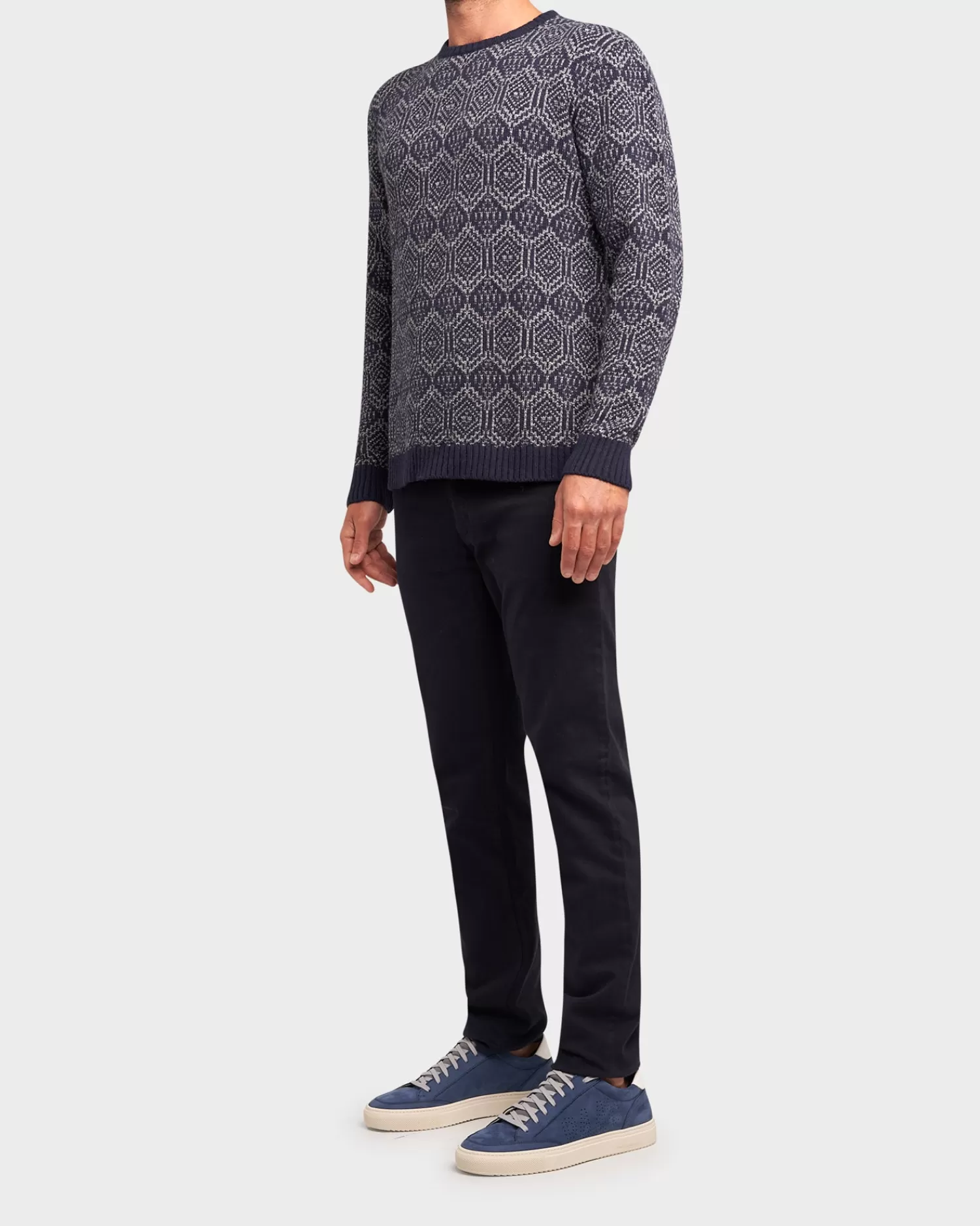 Crossley Navy And Grey Wool Blend Knit^ Knitwear