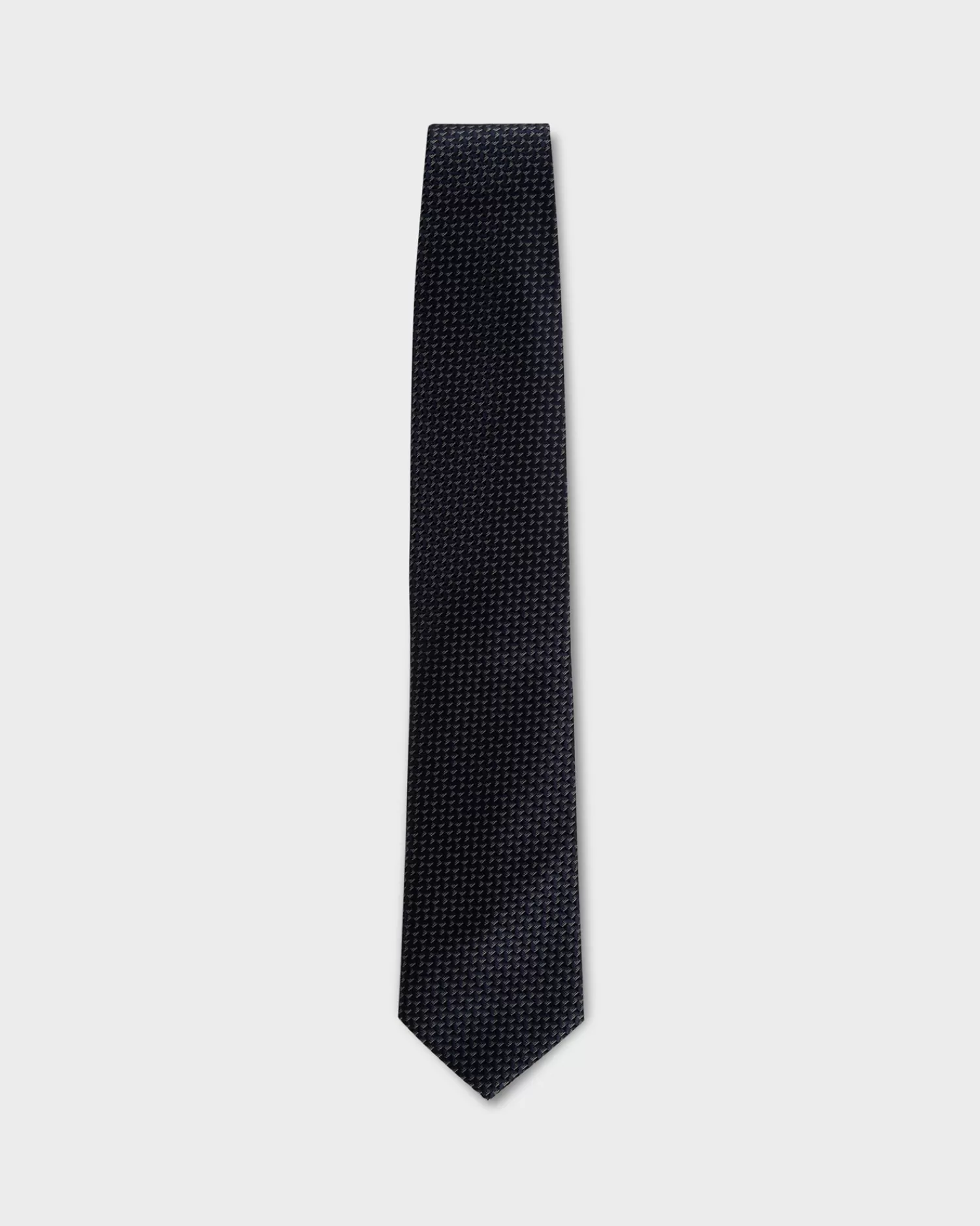 Zegna Navy Black And White Triangular Pattern Tie^ Ties