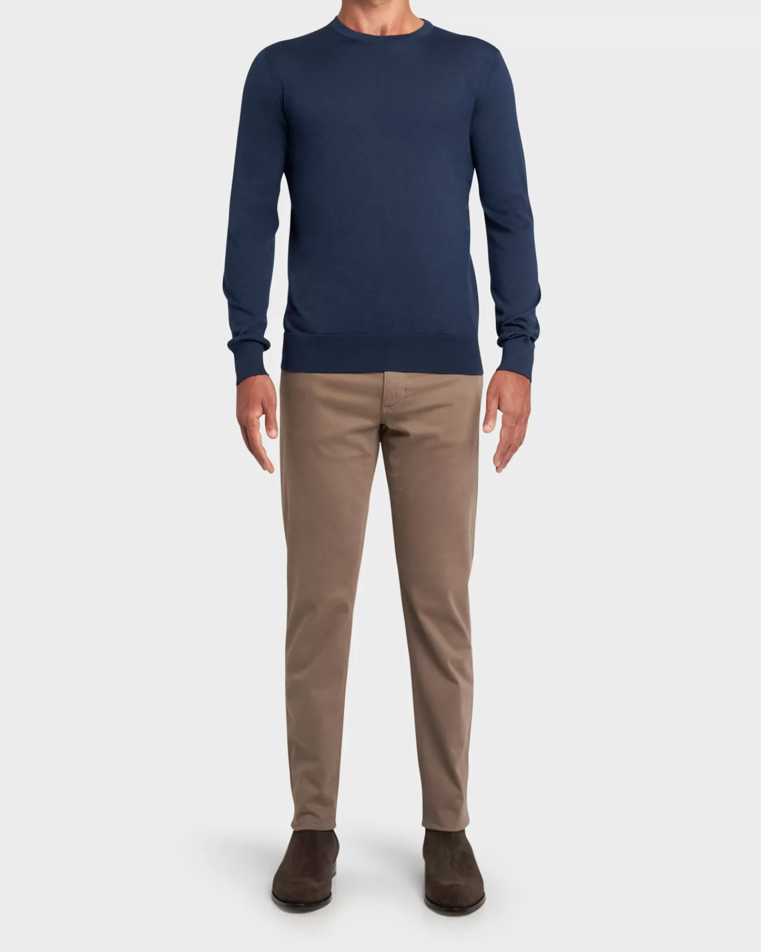 Zegna Navy Blue Cashmere Silk Knit Sweater^ Knitwear