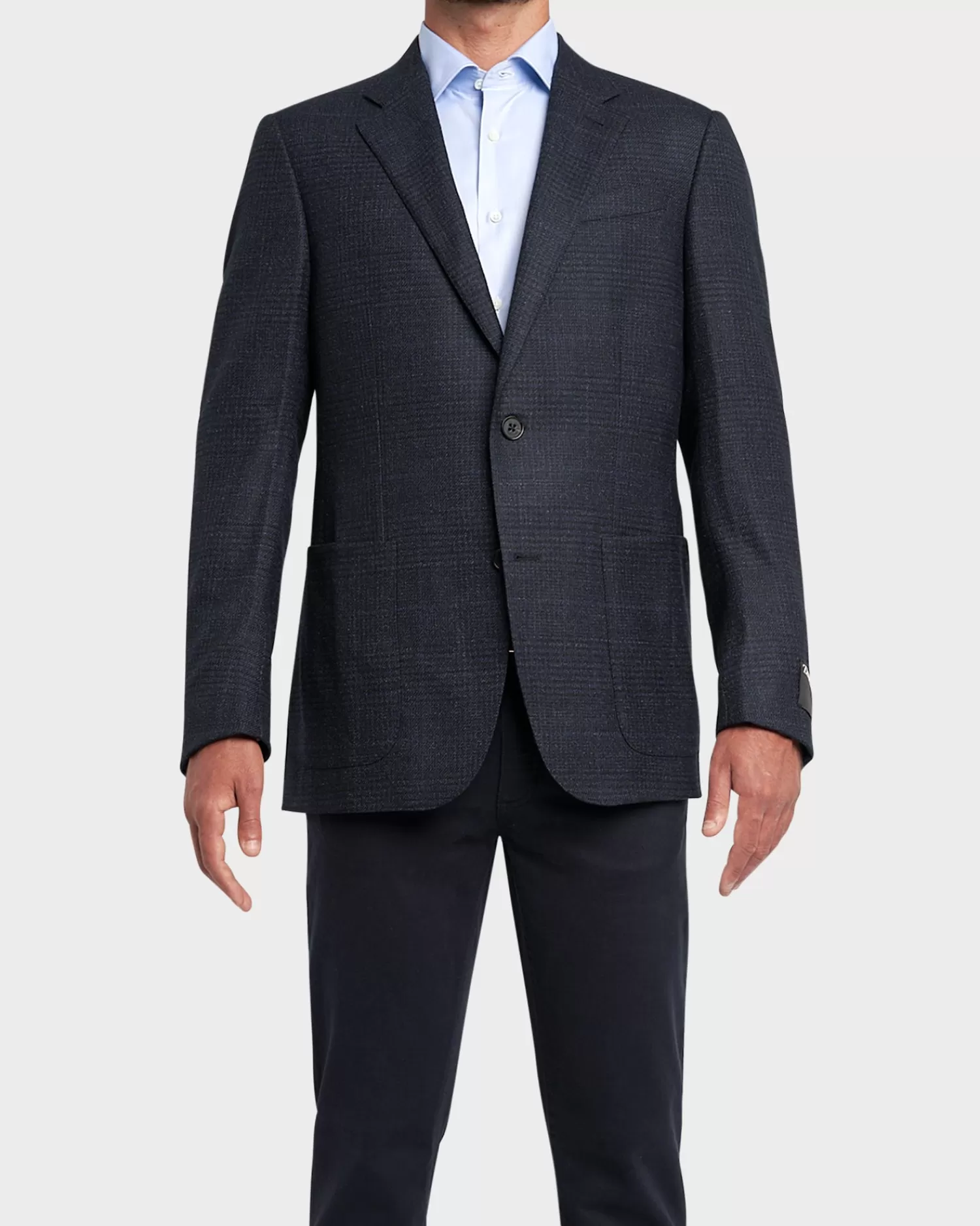 Zegna Navy Check Wool Sports Jacket^ Sports Jackets