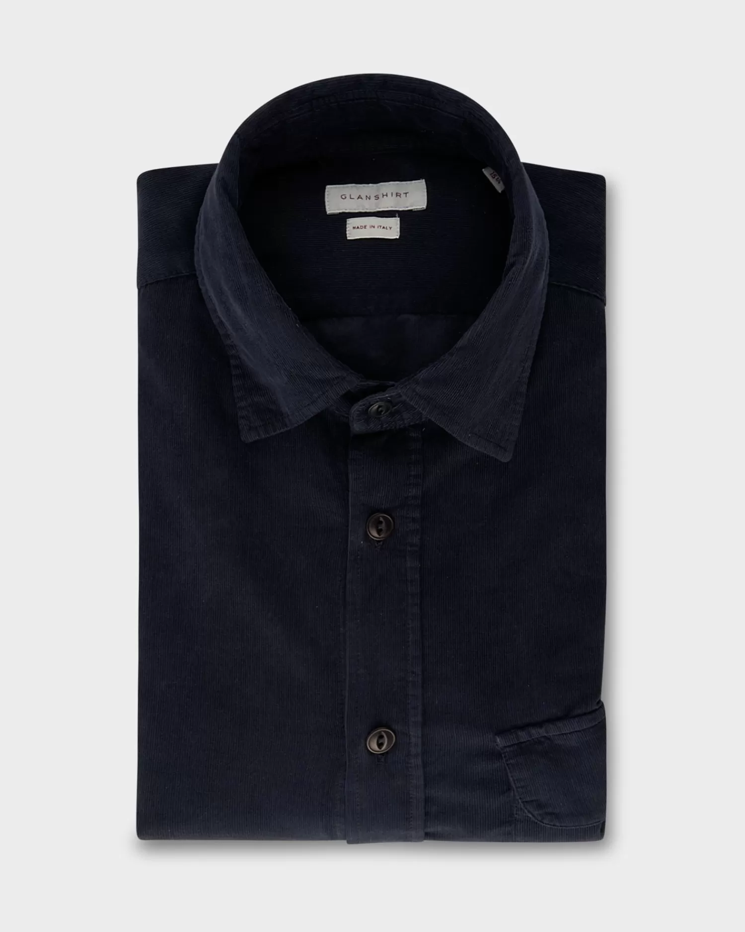 Slowear Navy Cotton Cord Shirt^ Casual Shirts