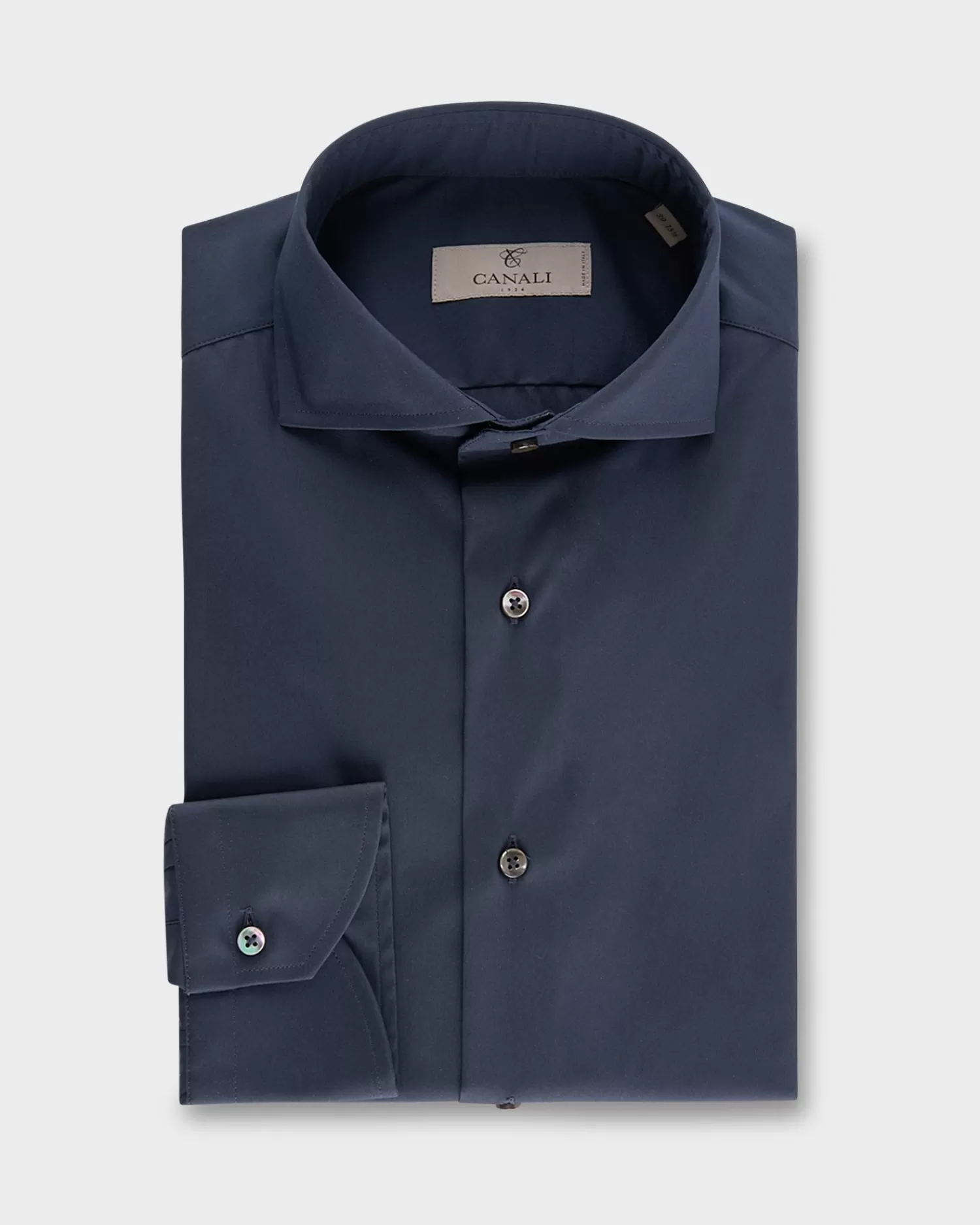 Canali Navy Cotton Stretch Modern Fit Shirt^ Business Shirts