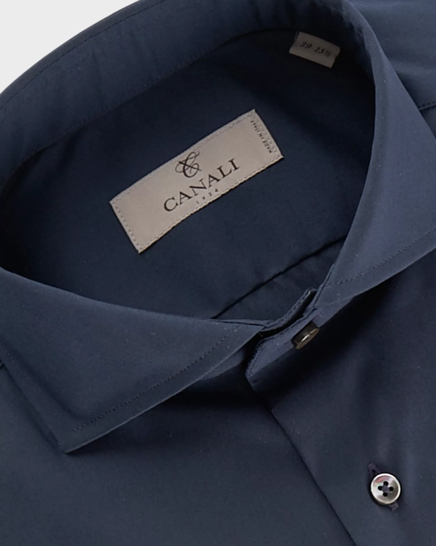 Canali Navy Cotton Stretch Modern Fit Shirt^ Business Shirts