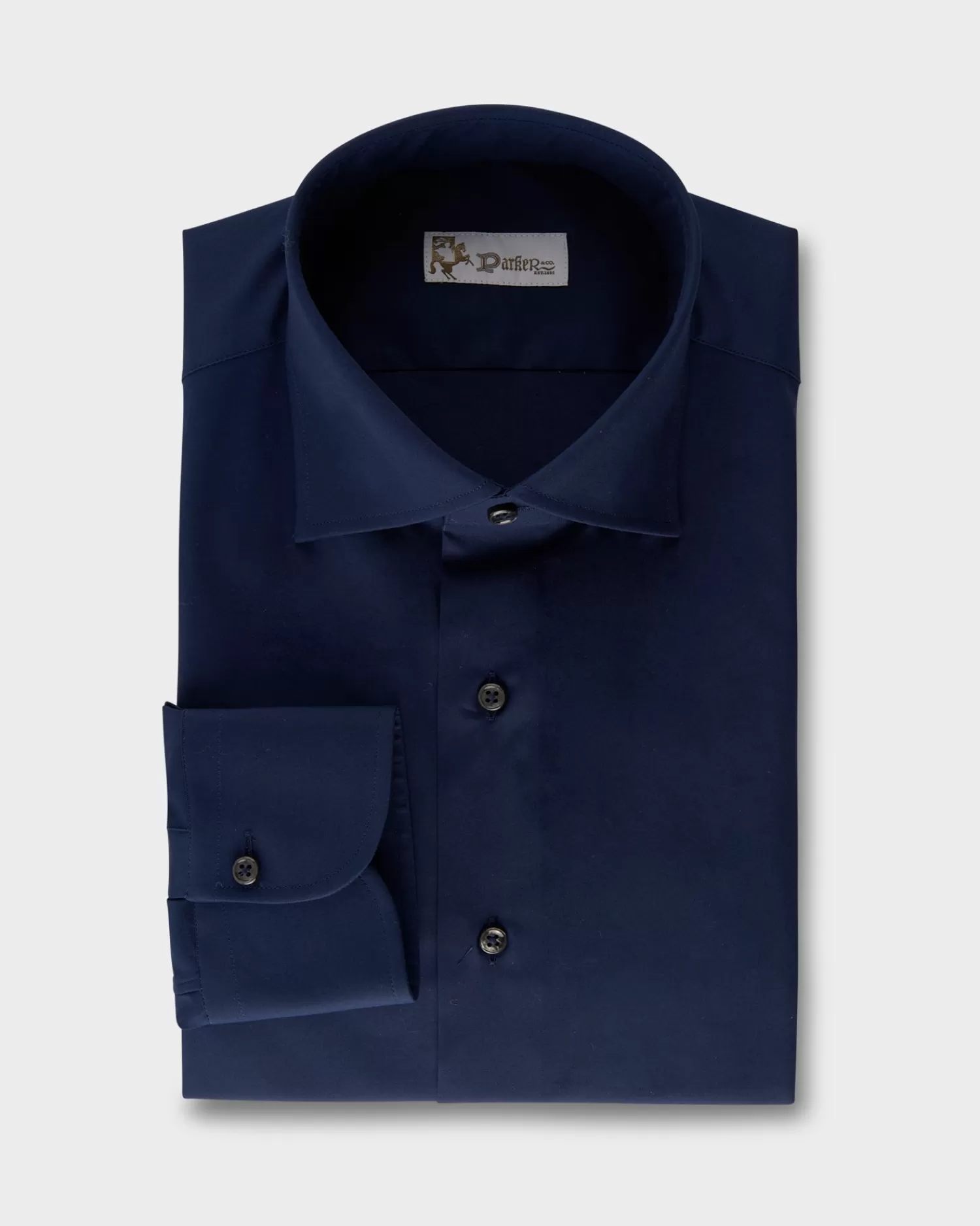 * Navy Cotton Stretch Shirt^ Casual Shirts