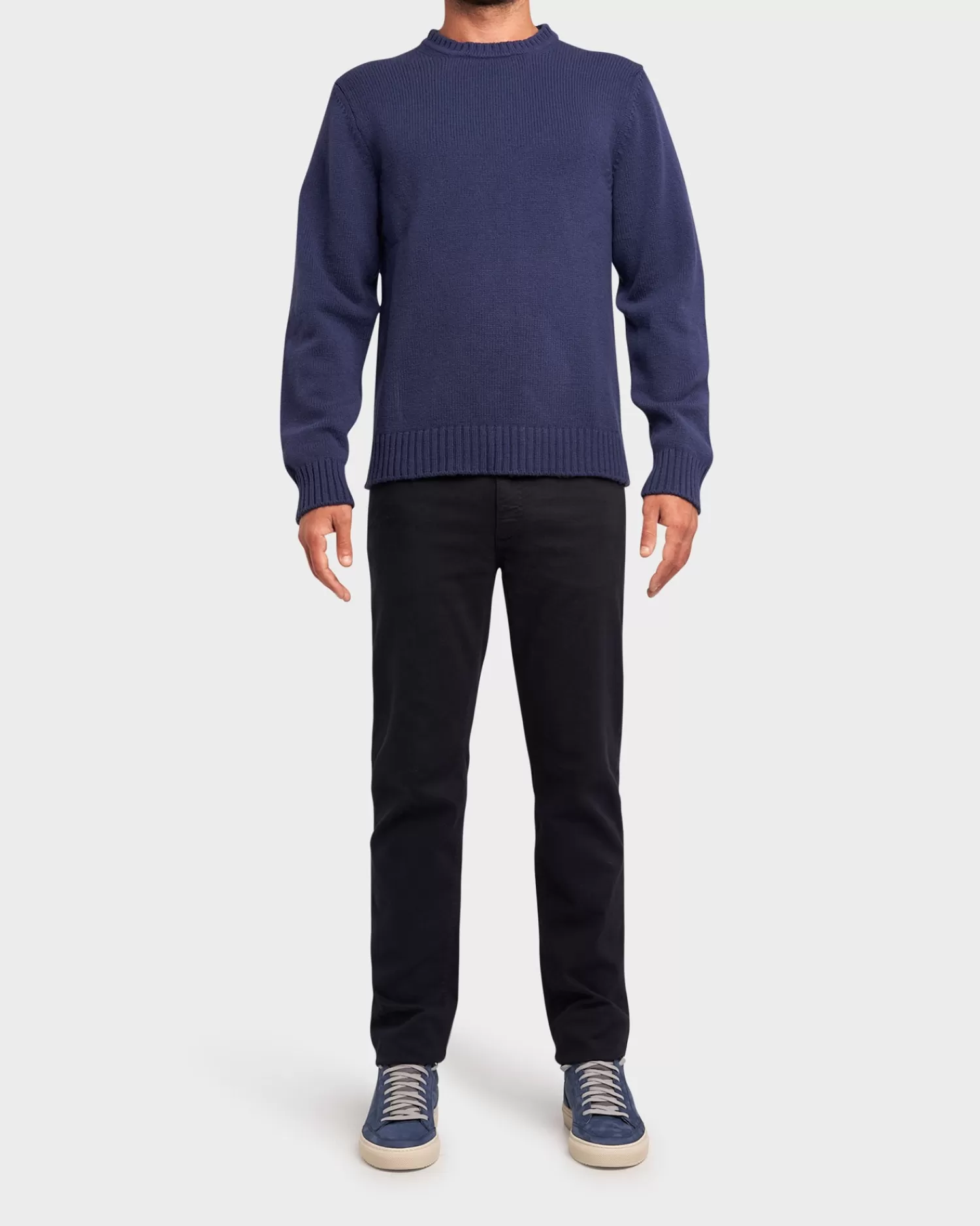 Crossley Navy Crew Neck Wool Knit^ Knitwear