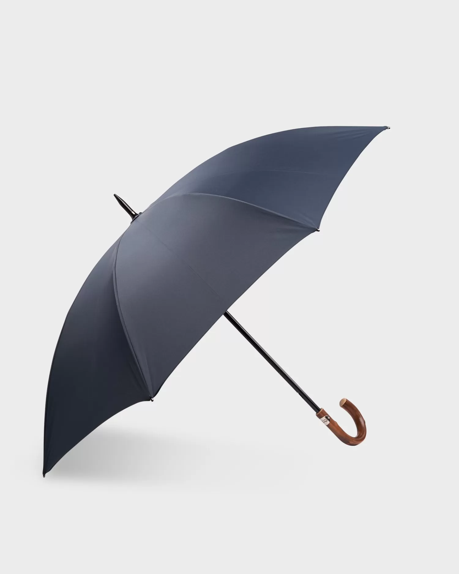 Pasotti Navy Oxford Umbrella With Wood Handle^ Accessories