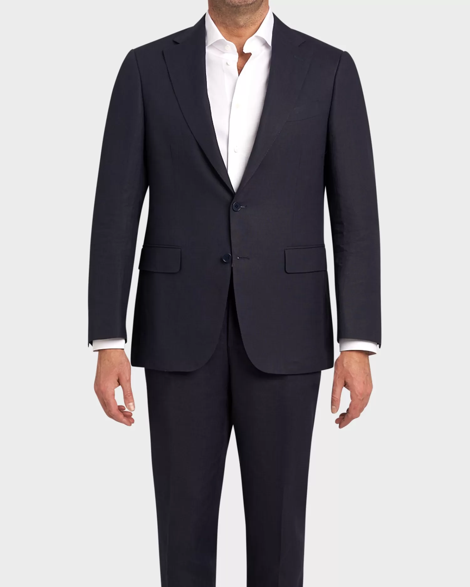 Canali Navy Puro Linen Suit^ Weddings