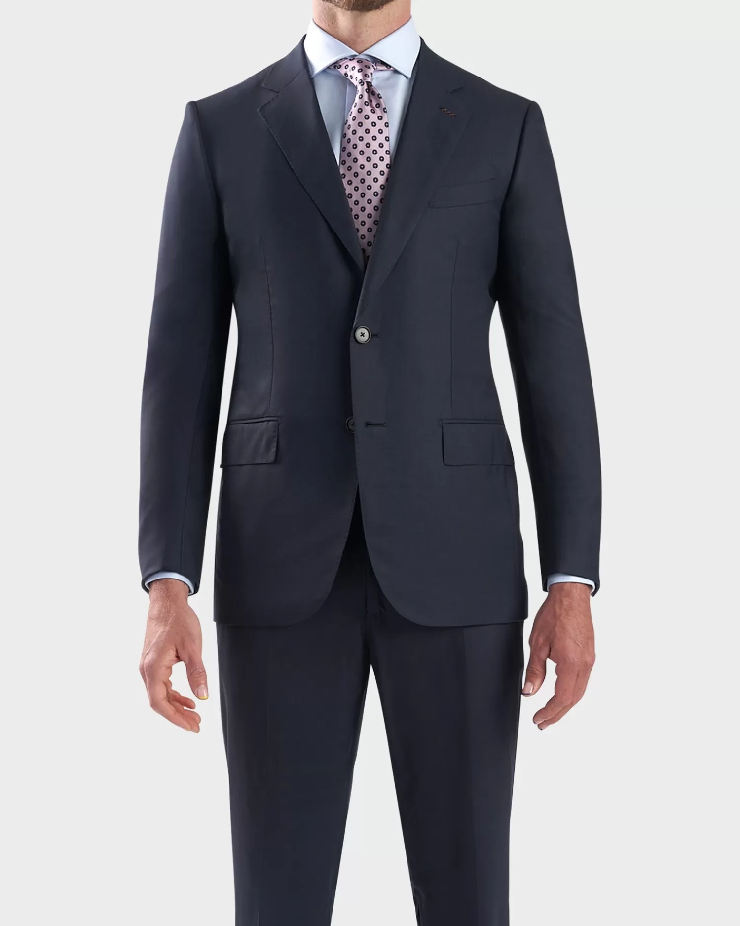 Ermenegildo Zegna Couture Navy Self Stripe Couture Wool Suit^ Suiting