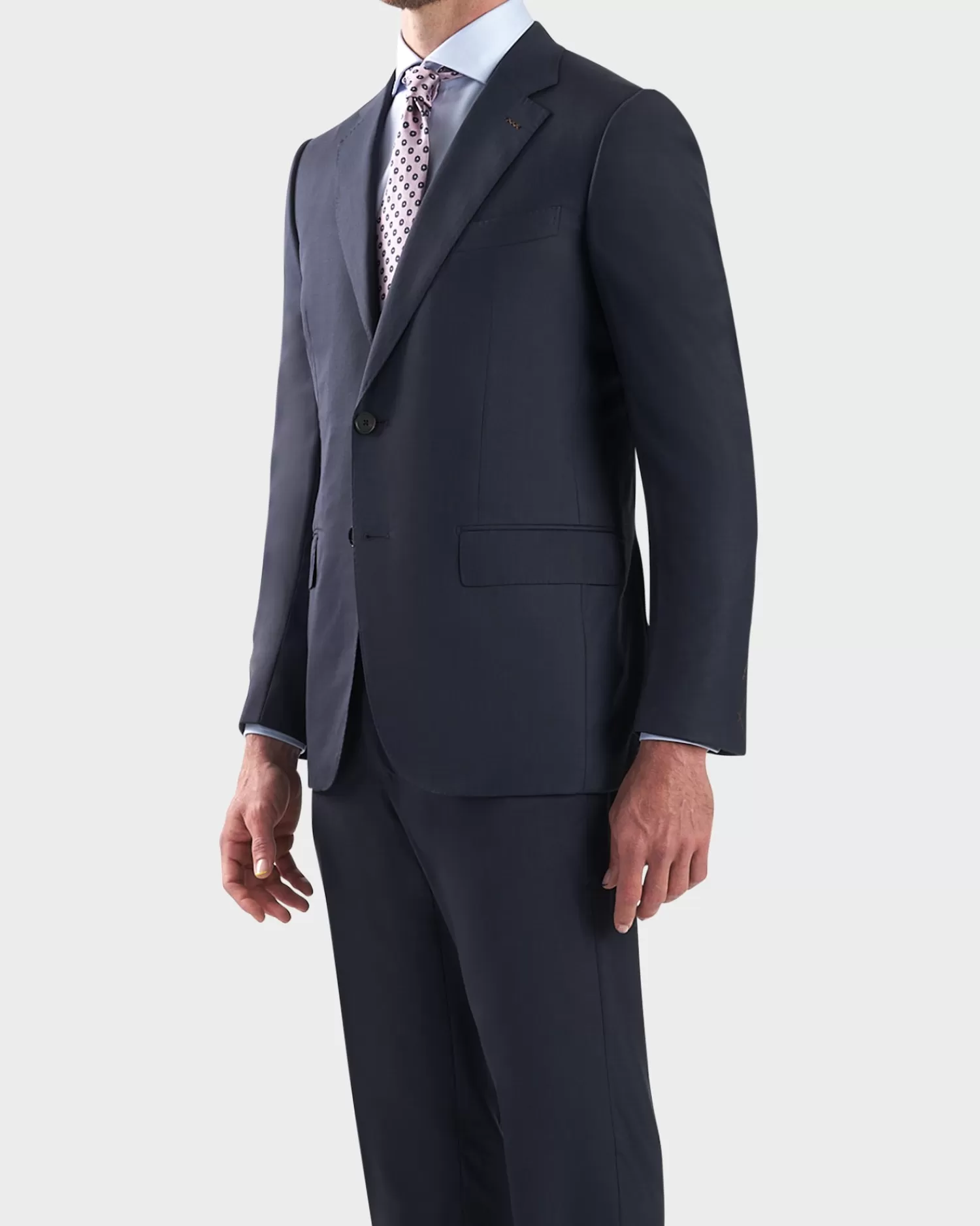 Ermenegildo Zegna Couture Navy Self Stripe Couture Wool Suit^ Suiting