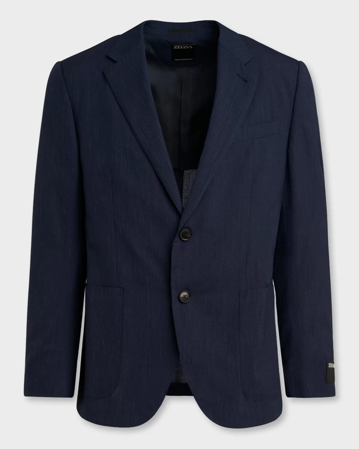 Zegna Navy Self Stripe Seersucker Sports Jacket^ Sports Jackets