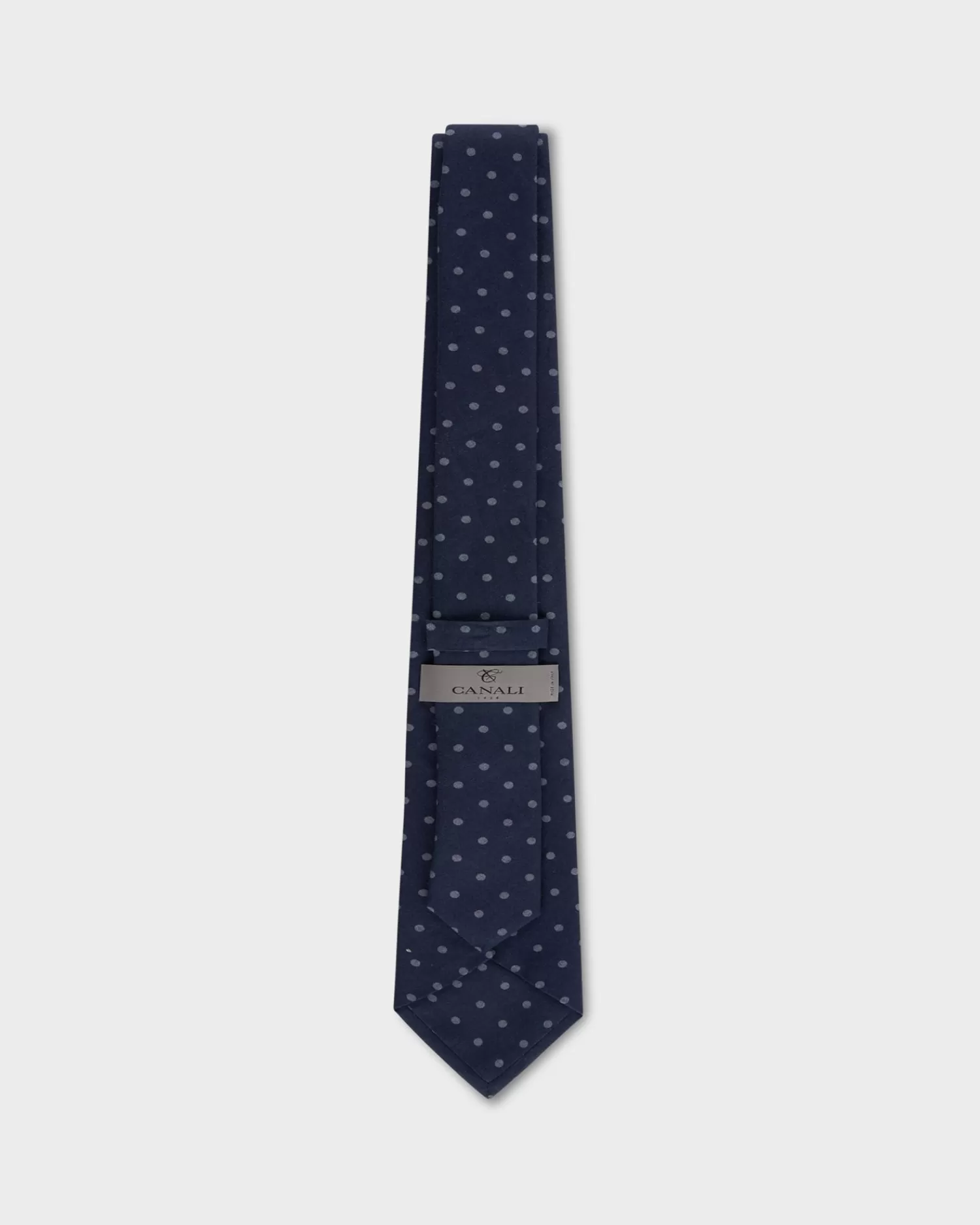 Canali Navy Spotted Cotton Tie^ Ties