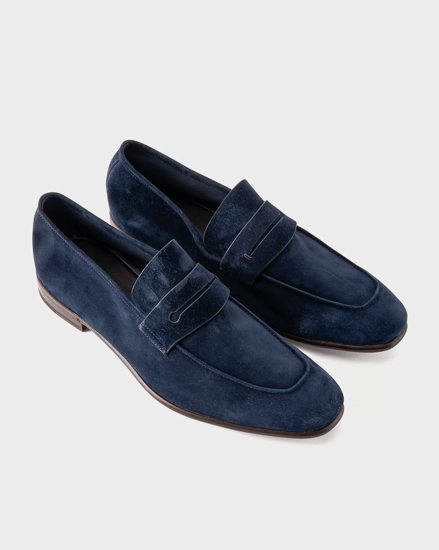 Zegna Navy Suede L'Asola Loafers^ Loafers