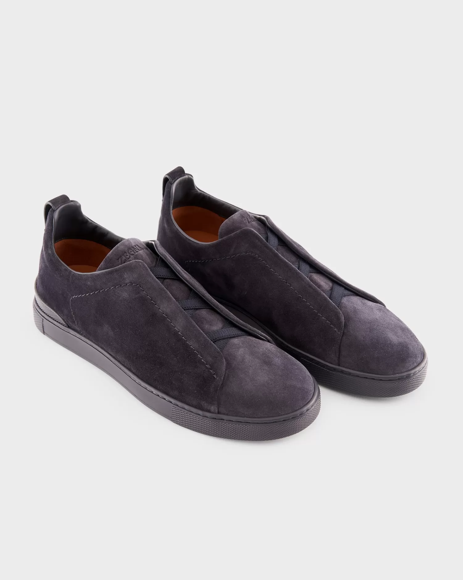 Zegna Navy Suede Triple Stitch Sneakers^ Sneakers