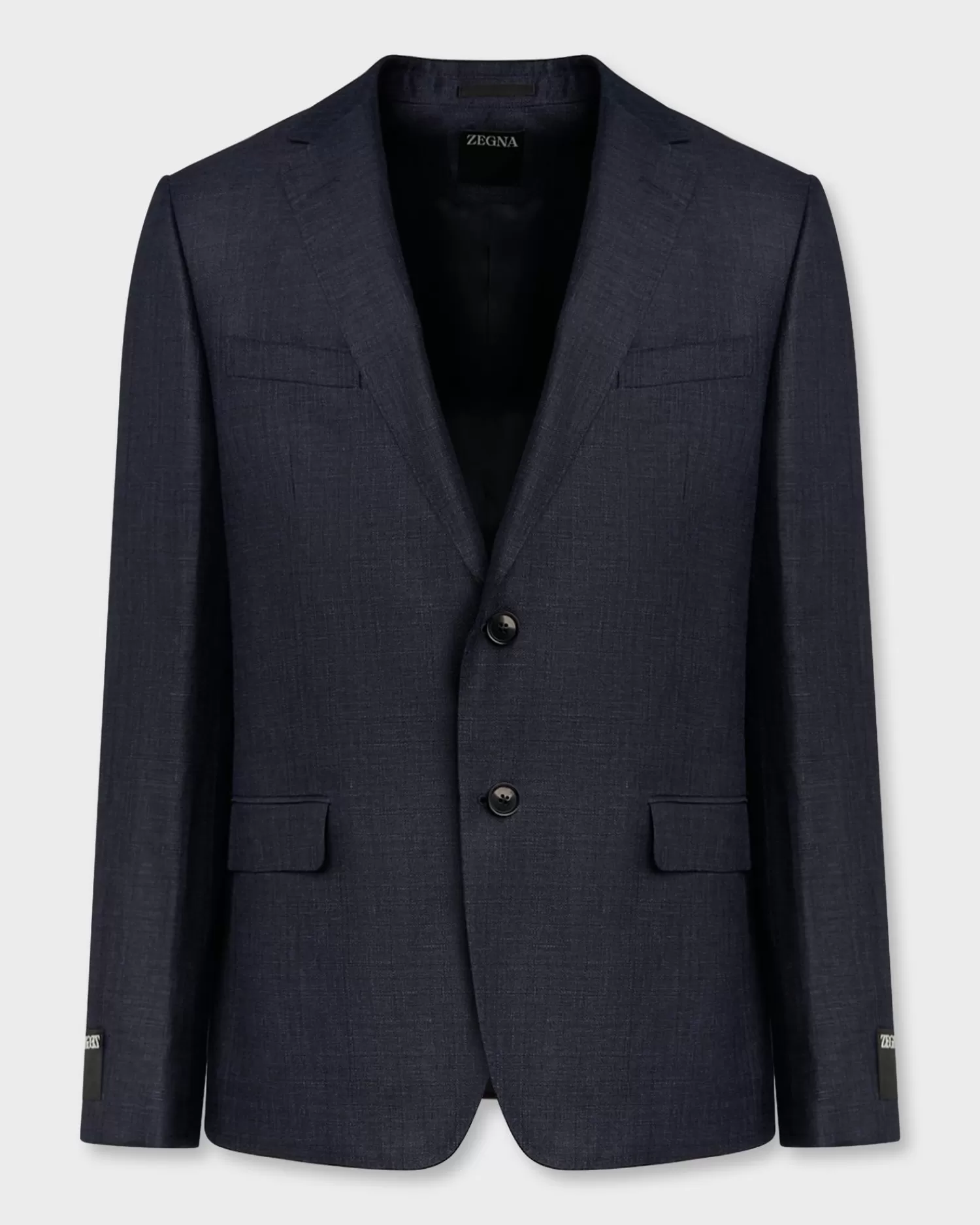 Zegna Navy Textured Linen Wool Sports Jacket^ Sports Jackets