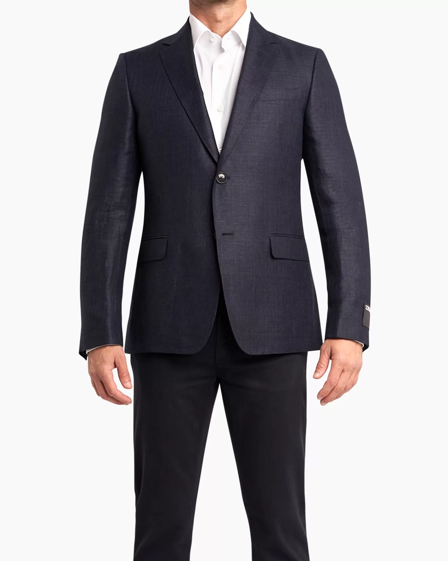 Zegna Navy Textured Linen Wool Sports Jacket^ Sports Jackets