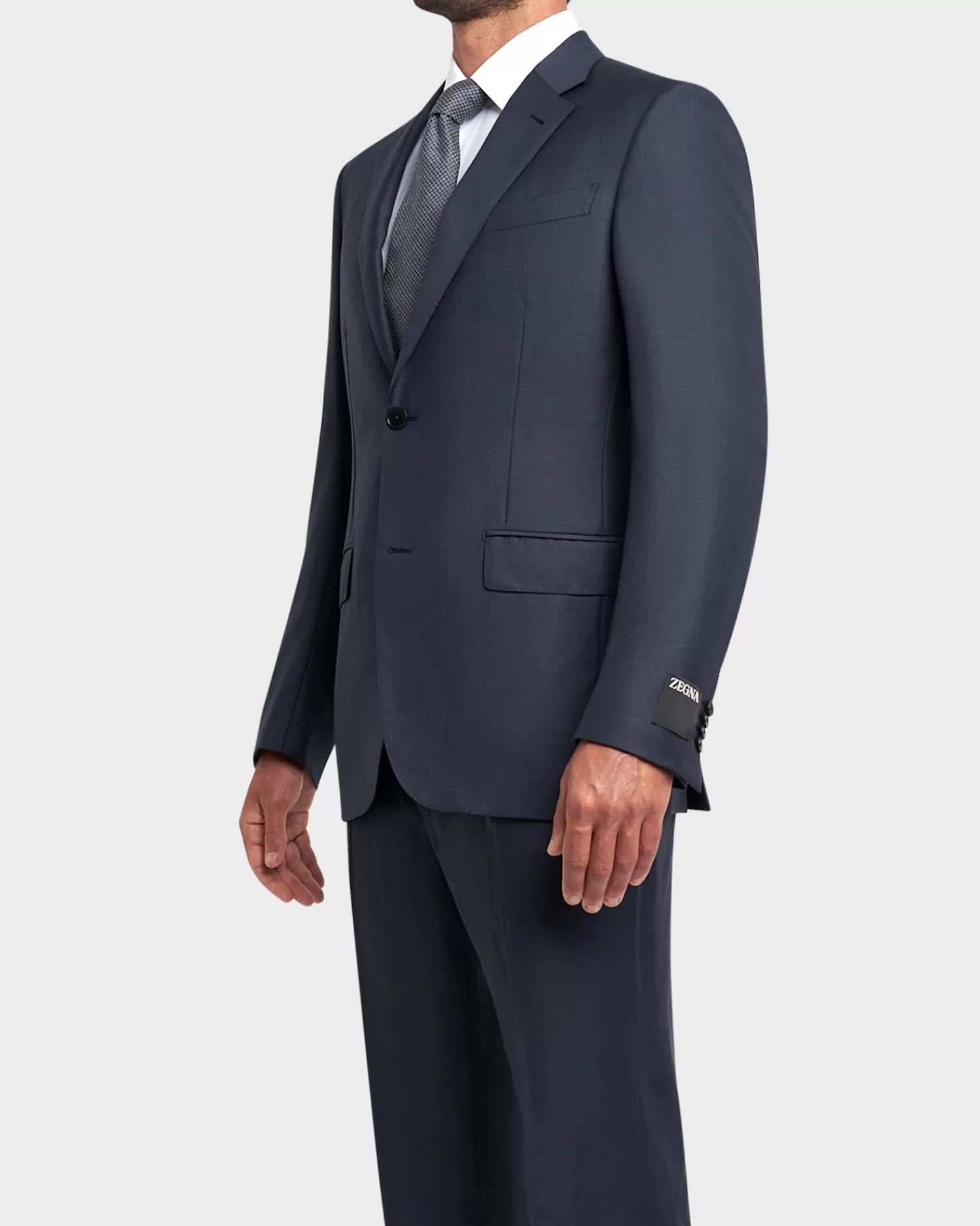 Zegna Navy Tonal Prince Of Wales Check Wool Suit^ Suiting