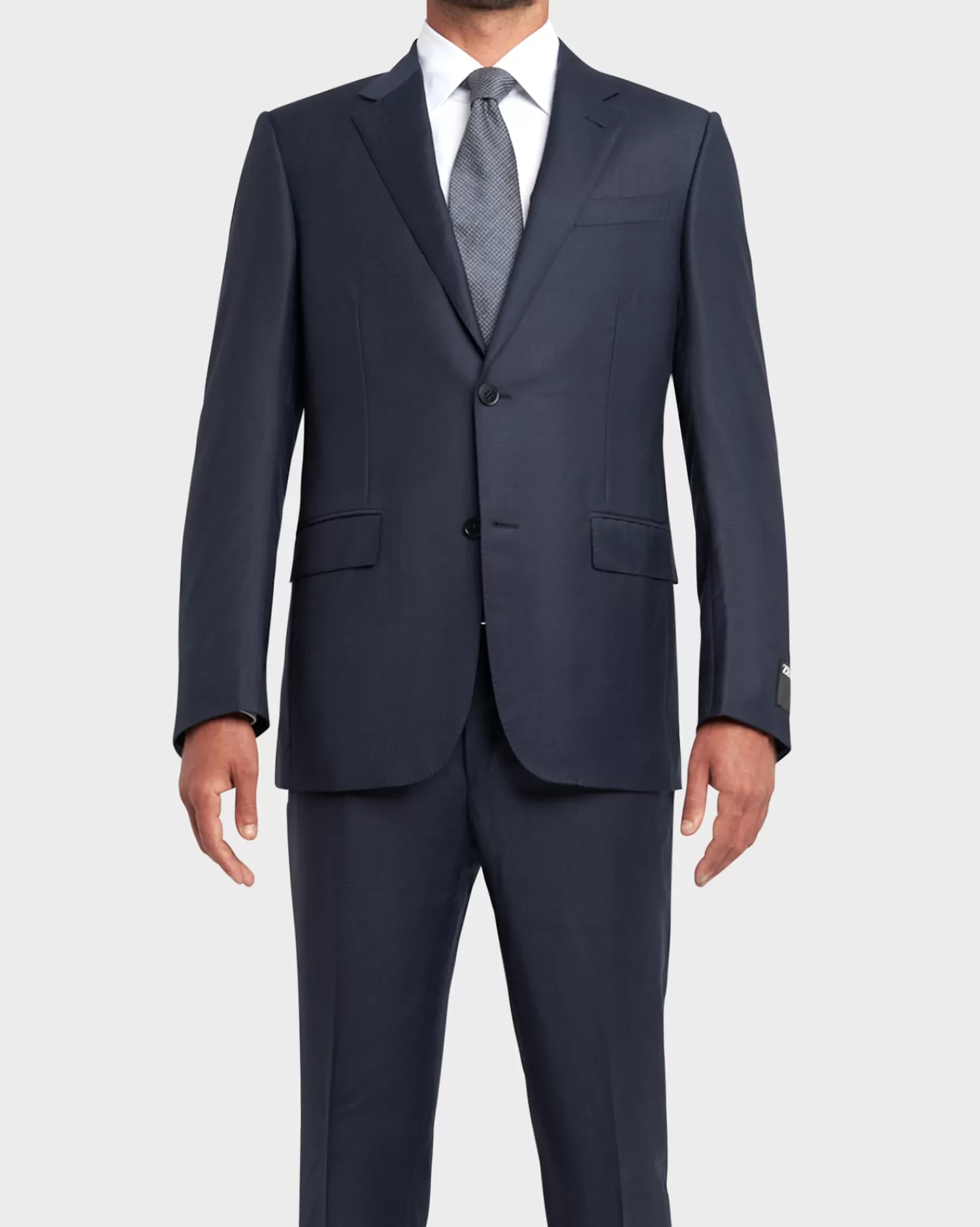 Zegna Navy Tonal Prince Of Wales Check Wool Suit^ Suiting