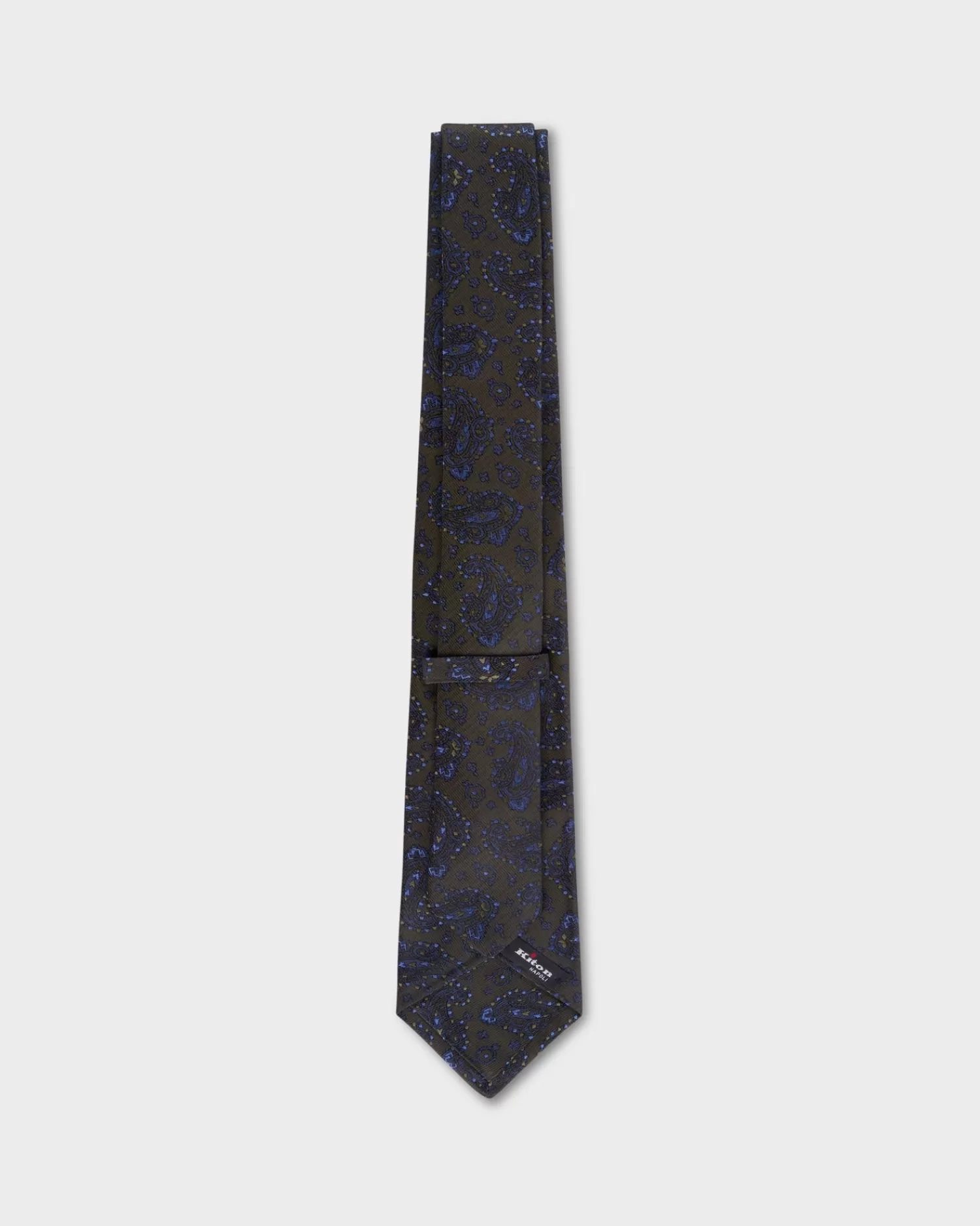 Kiton Olive With Blue Paisley Tie^ Ties