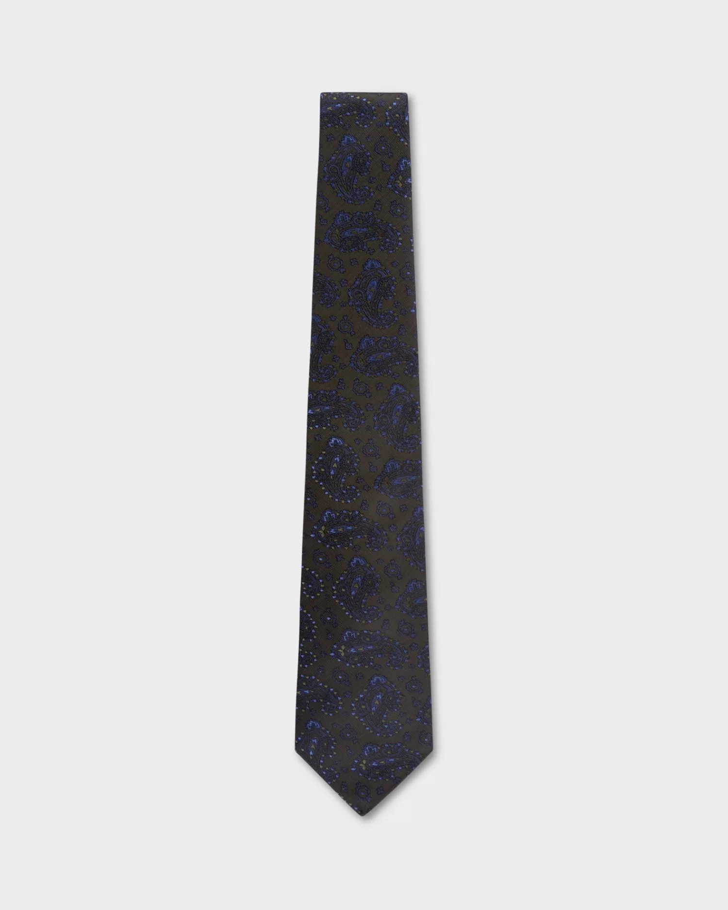 Kiton Olive With Blue Paisley Tie^ Ties