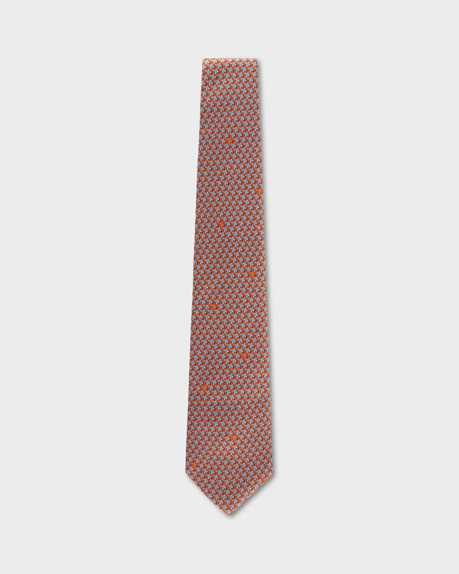 Zegna Orange And Blue Plane Pattern Silk Tie^ Ties