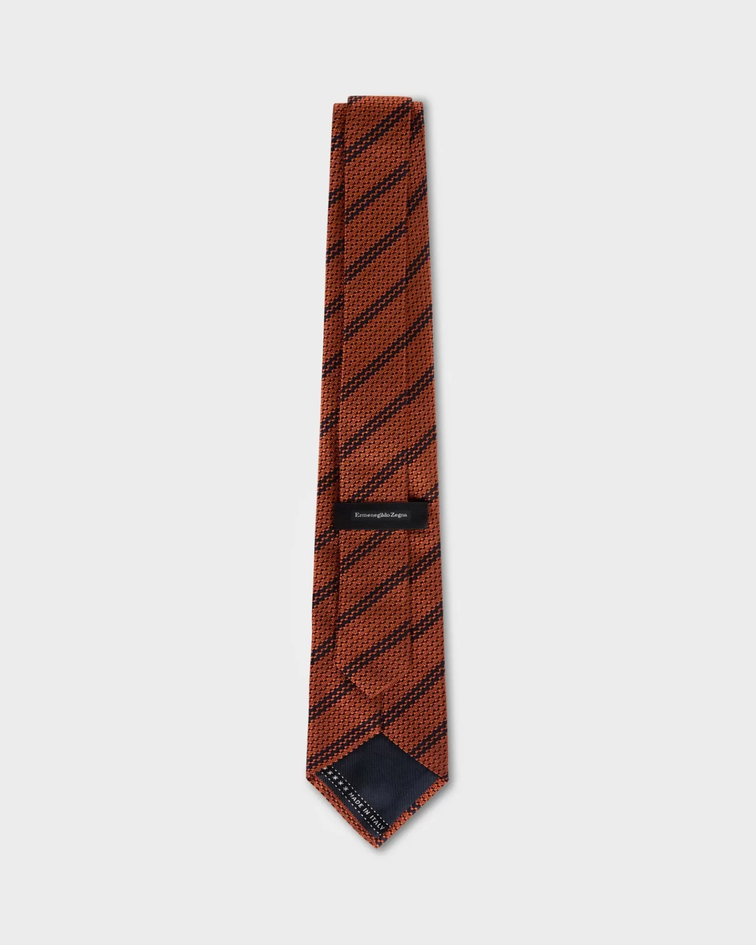 Ermenegildo Zegna Orange Diagonal Striped Tie^ Ties