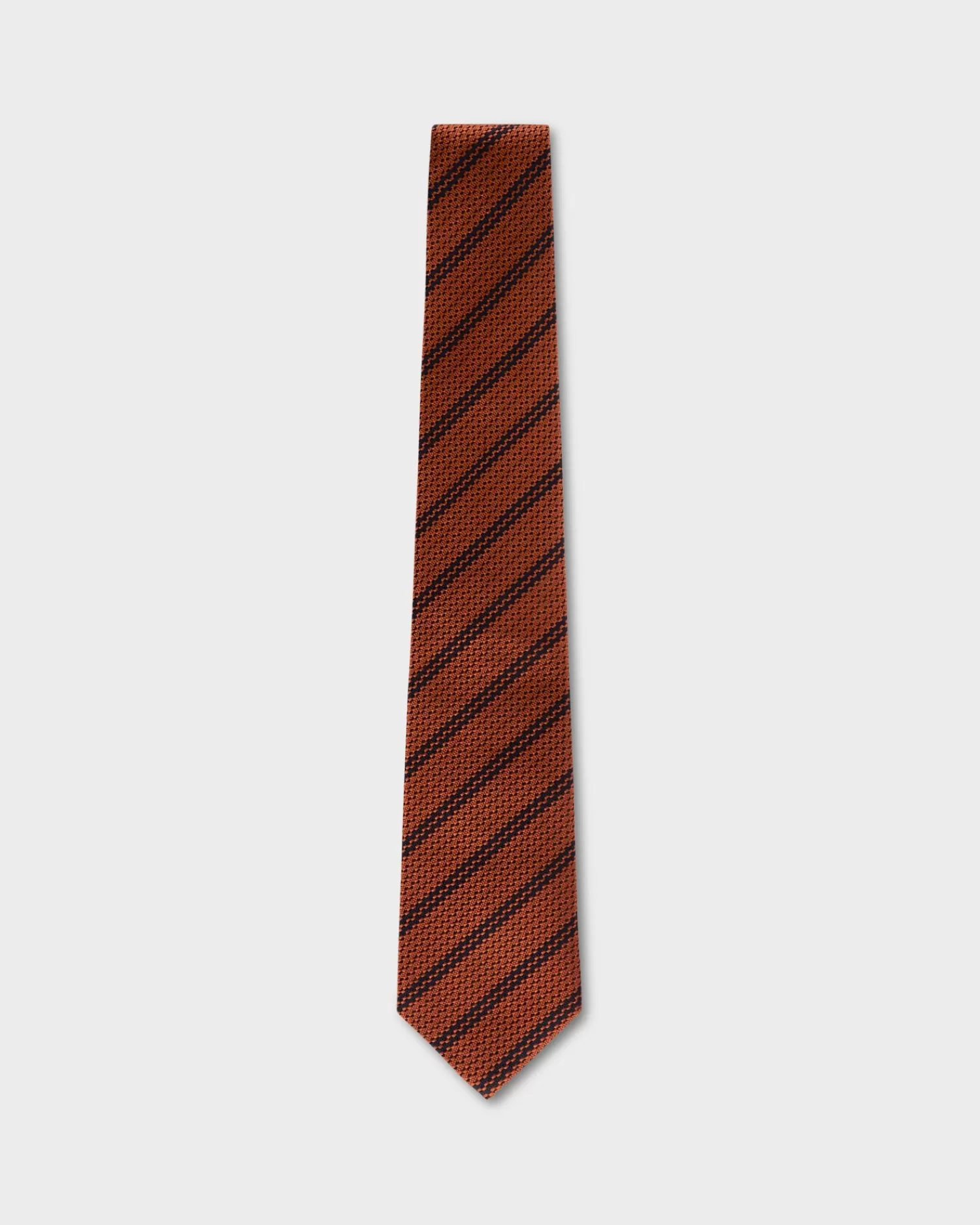 Ermenegildo Zegna Orange Diagonal Striped Tie^ Ties