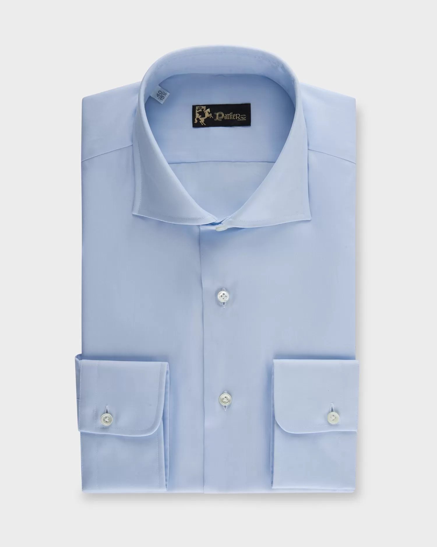 * Pale Blue Cotton Poplin Shirt^ Business Shirts