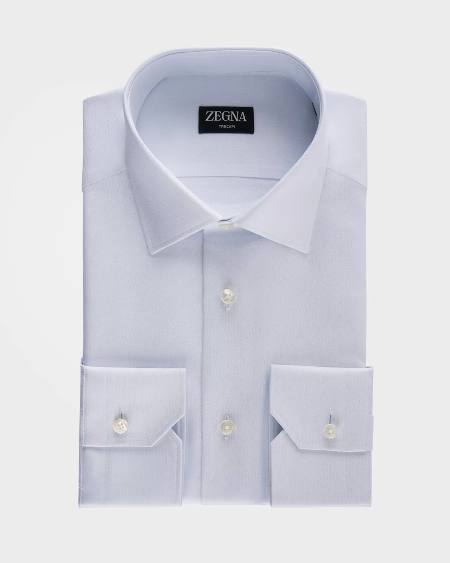 Zegna Pale Blue Trecapi Cotton Shirt^ Business Shirts