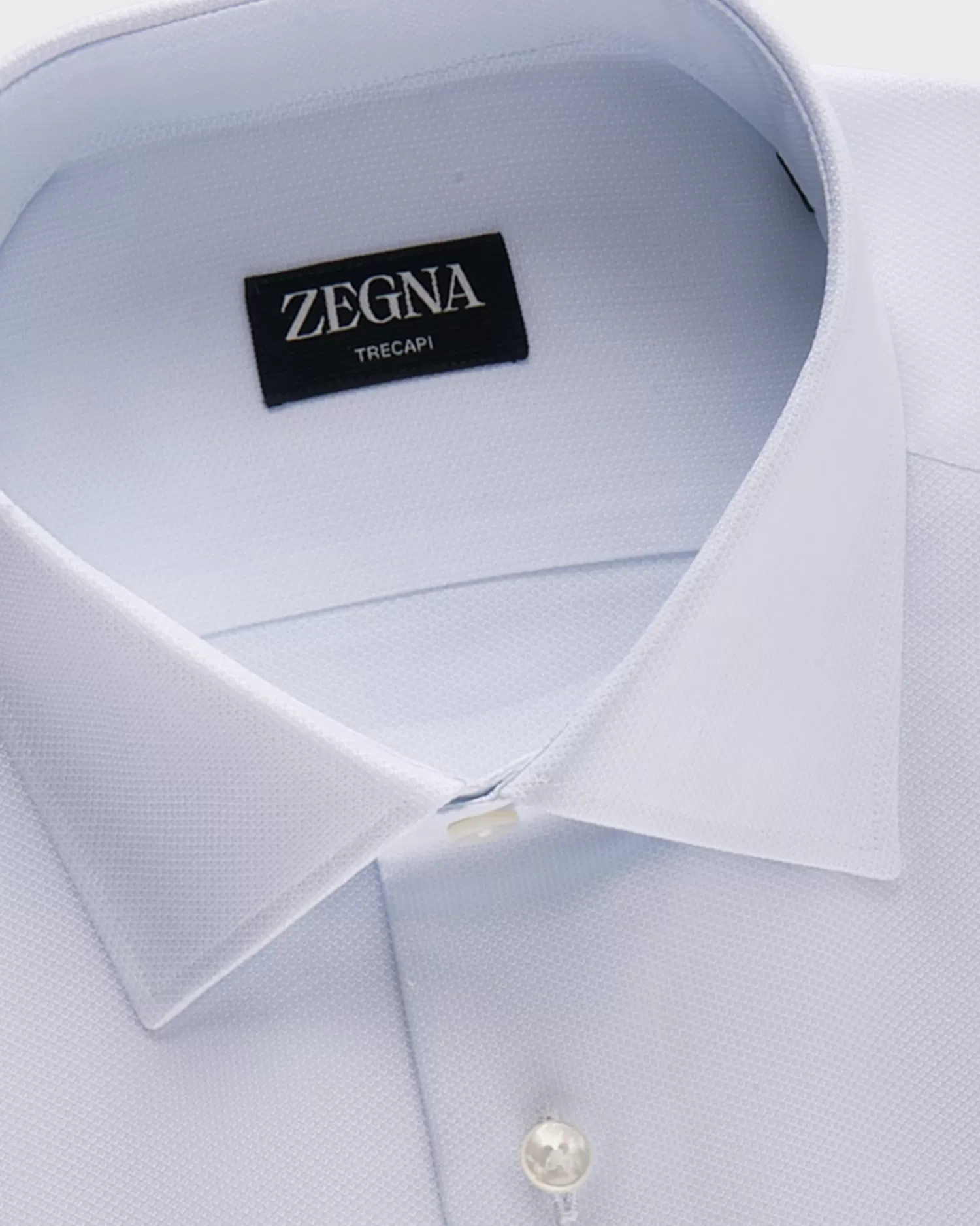 Zegna Pale Blue Trecapi Cotton Shirt^ Business Shirts