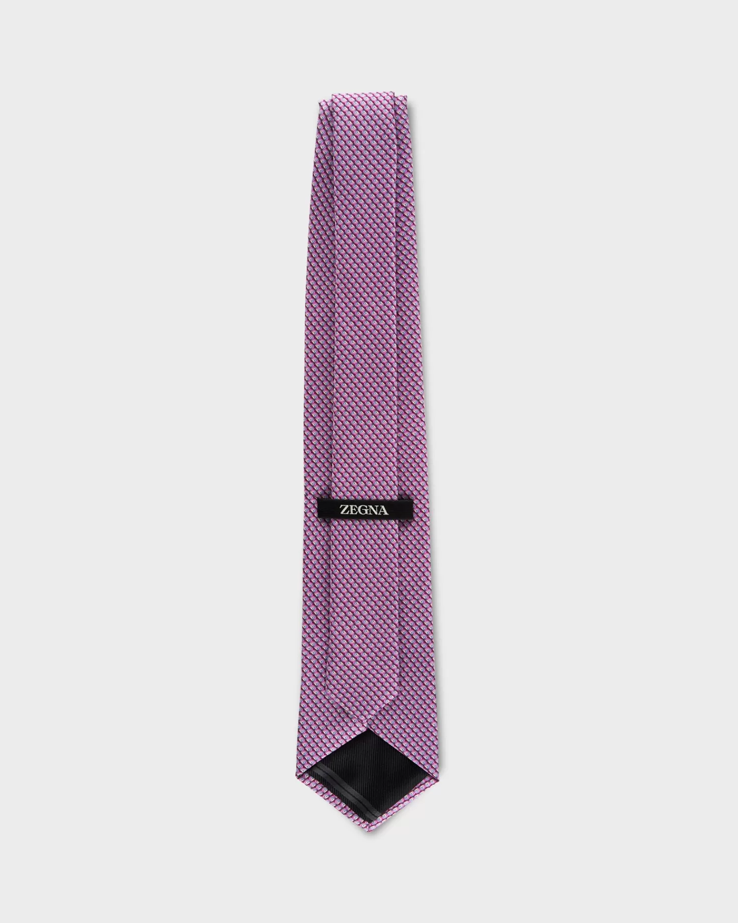 Zegna Pink Geo Silk Tie^ Ties