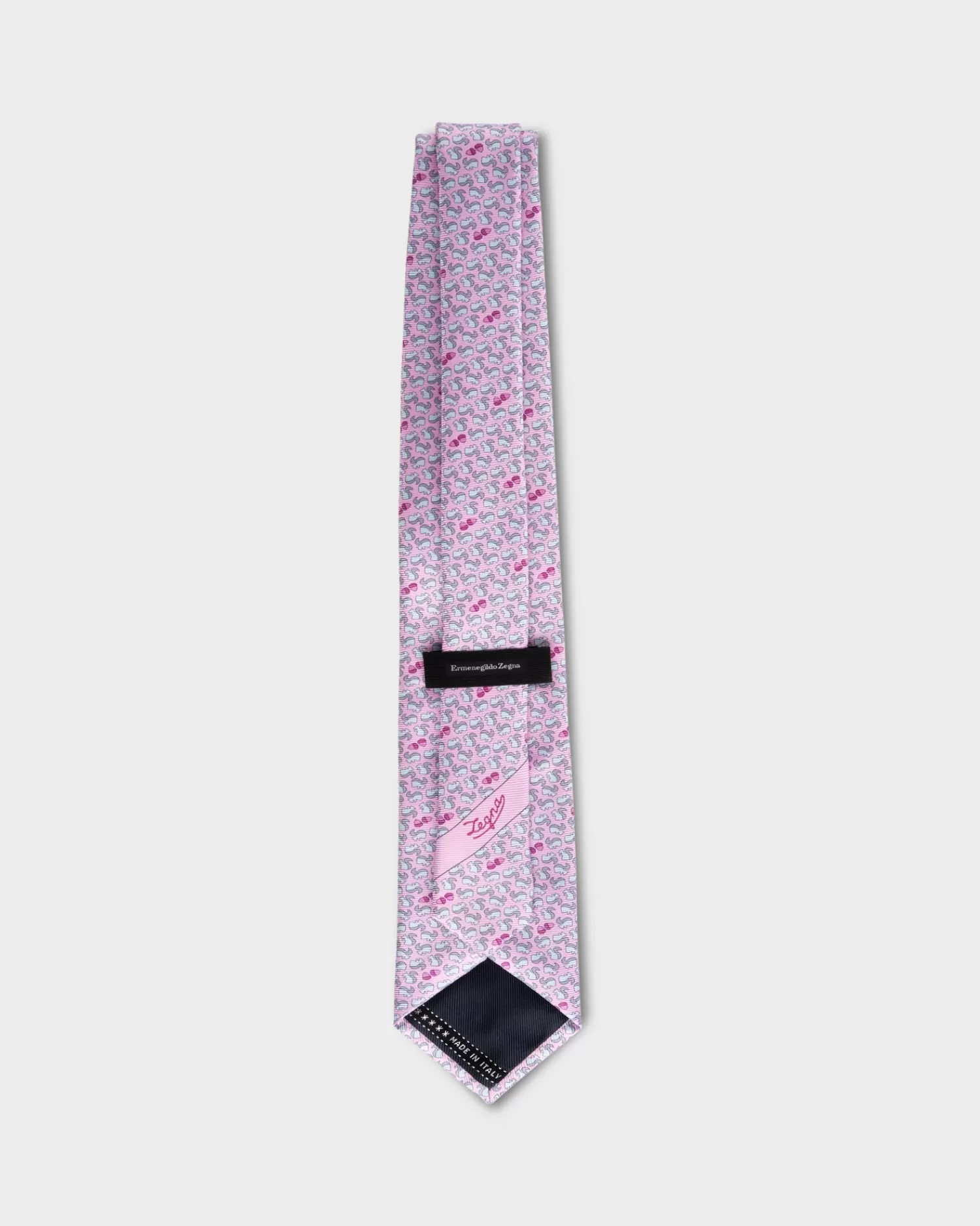 Ermenegildo Zegna Pink Squirrel Pattern Tie^ Ties