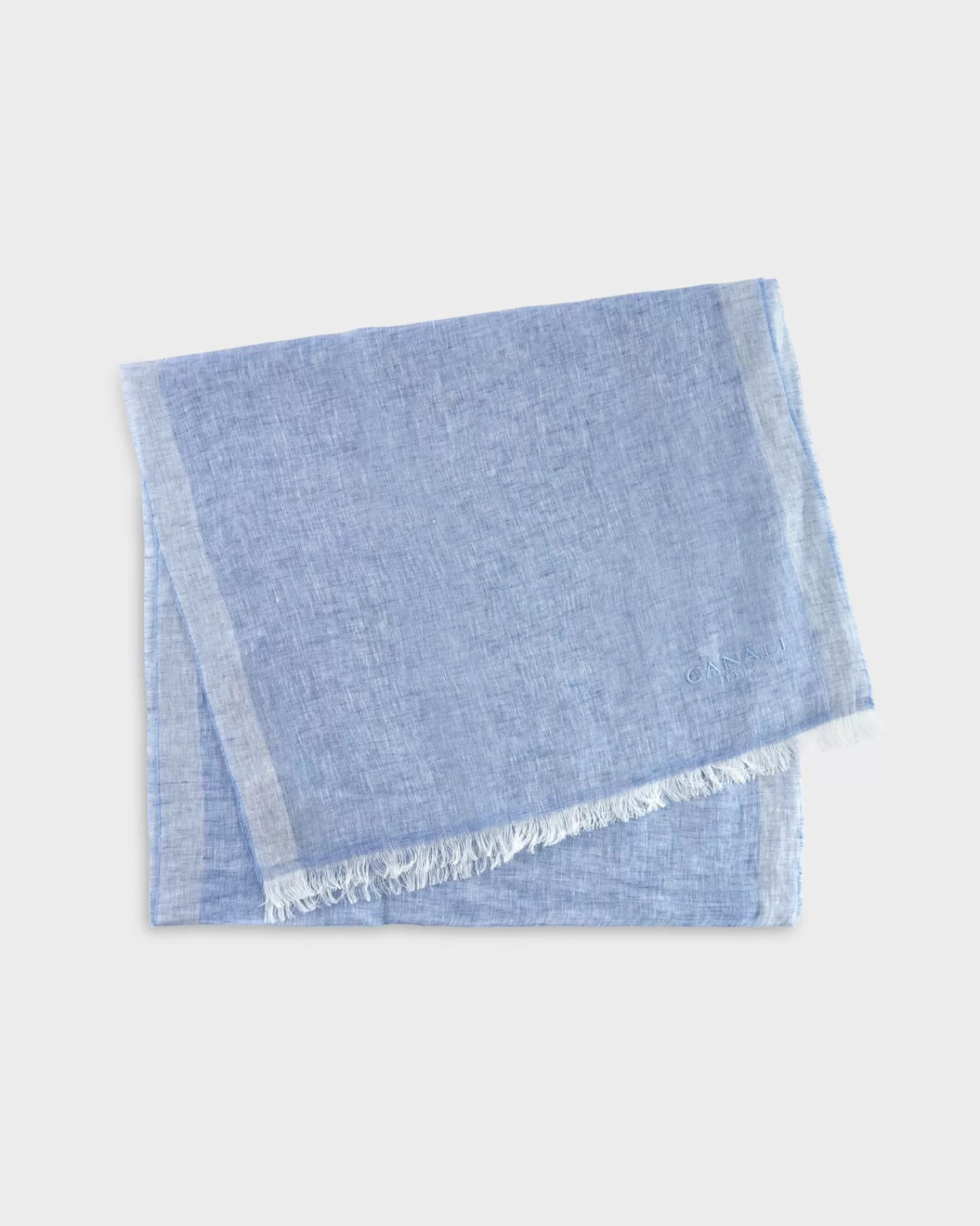 Canali Powder Blue Linen Scarf^ Scarves