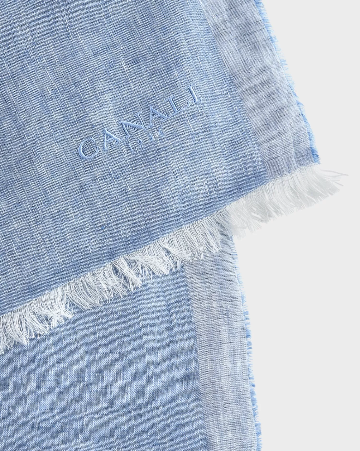 Canali Powder Blue Linen Scarf^ Scarves