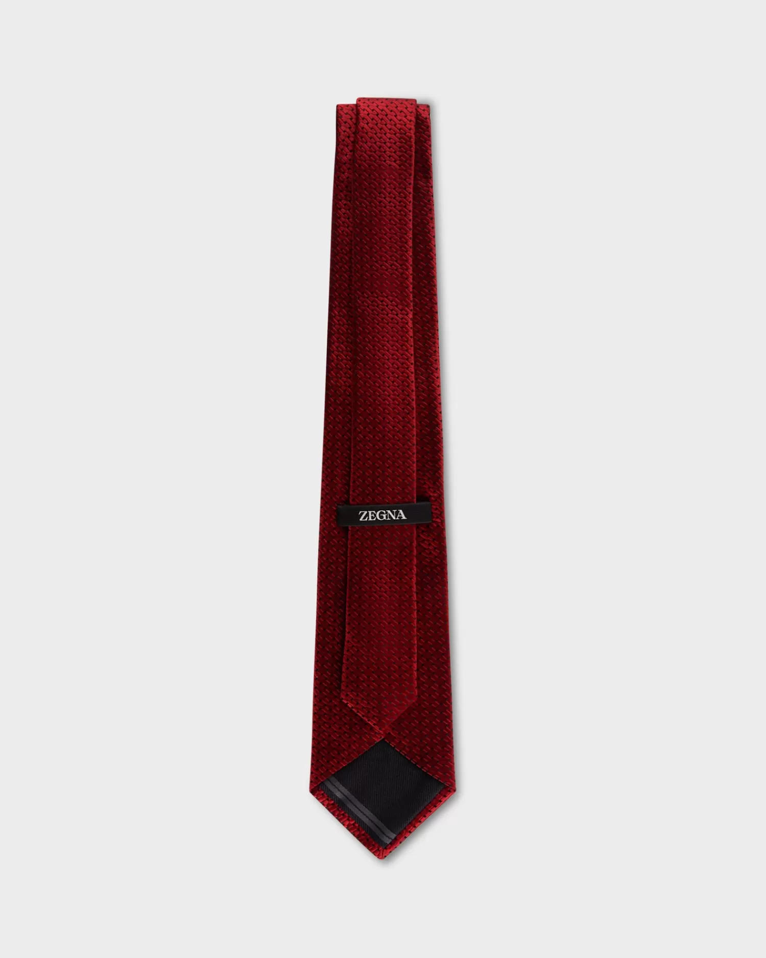 Zegna Red And Black Square Pattern Tie^ Ties