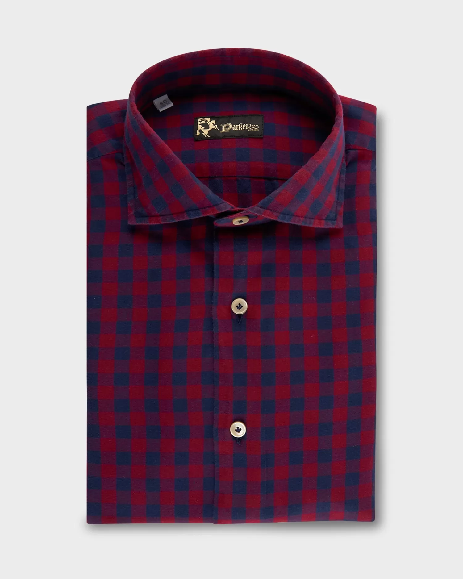 * Red And Blue Cotton Flannel Check Shirt^ Casual Shirts