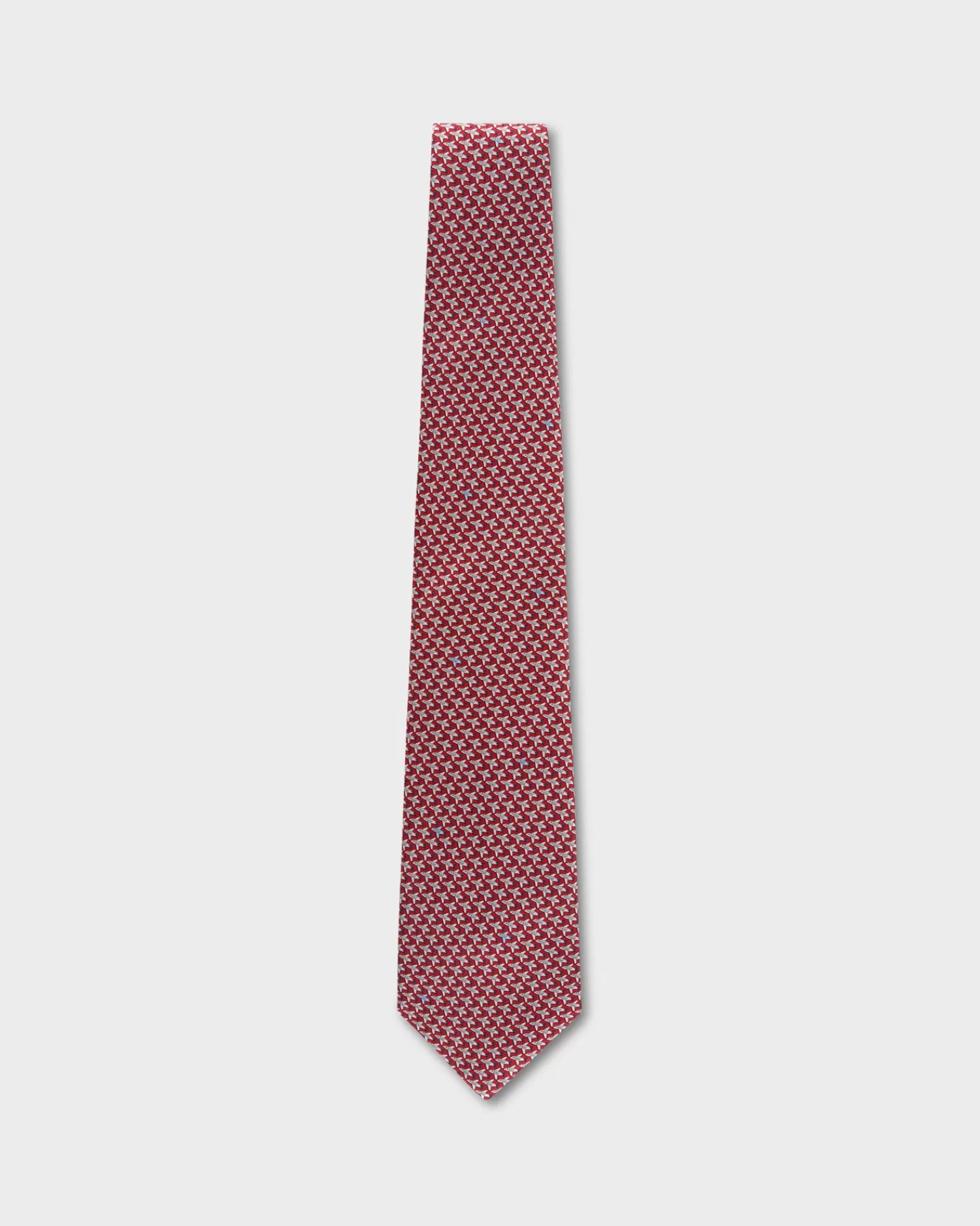 Zegna Red And White Plane Pattern Silk Tie^ Ties