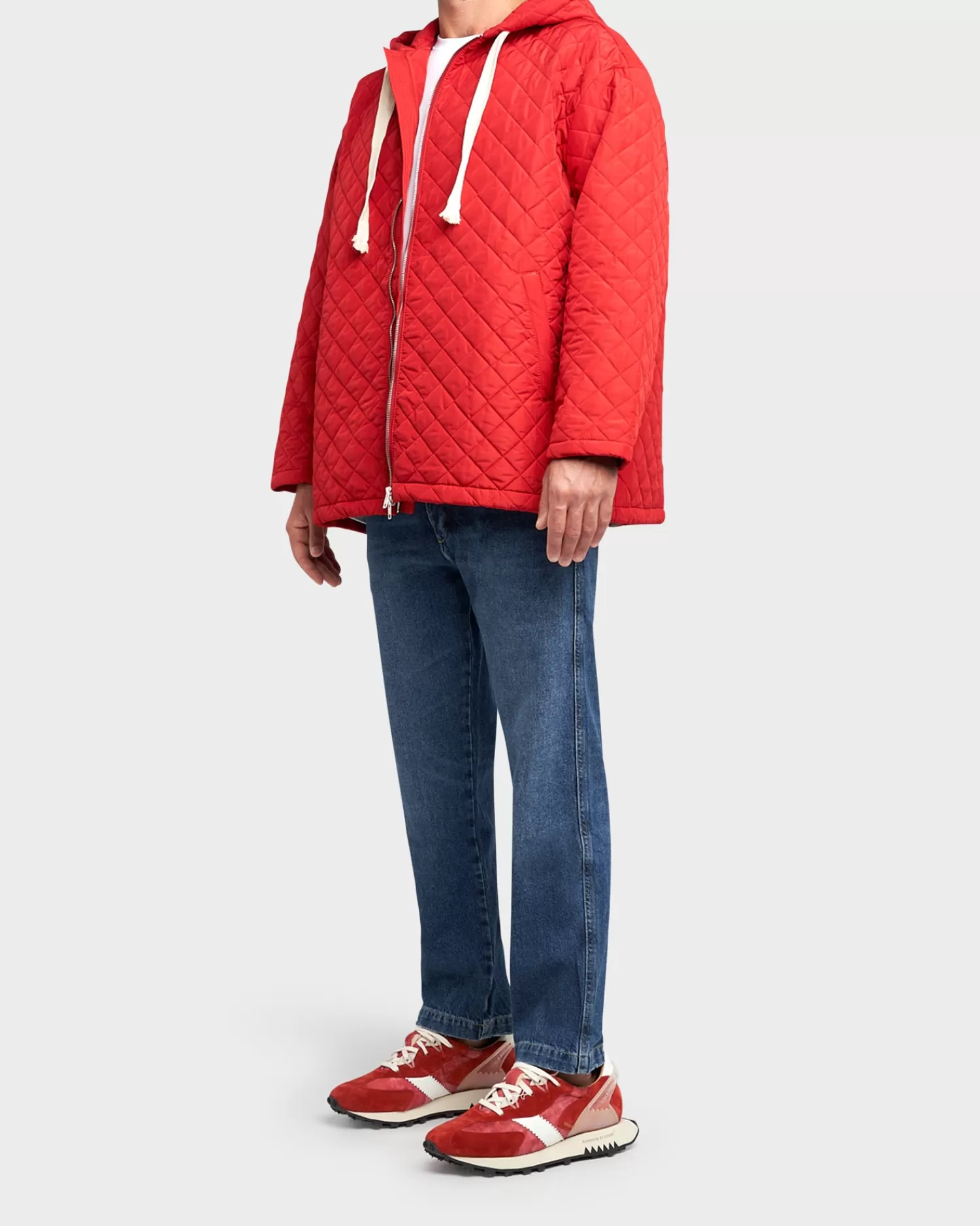 Haikure Red Quilted Drawstring Jacket^ Casual Shirts