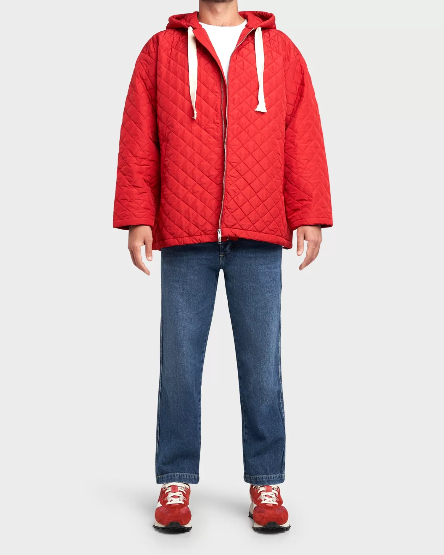 Haikure Red Quilted Drawstring Jacket^ Casual Shirts