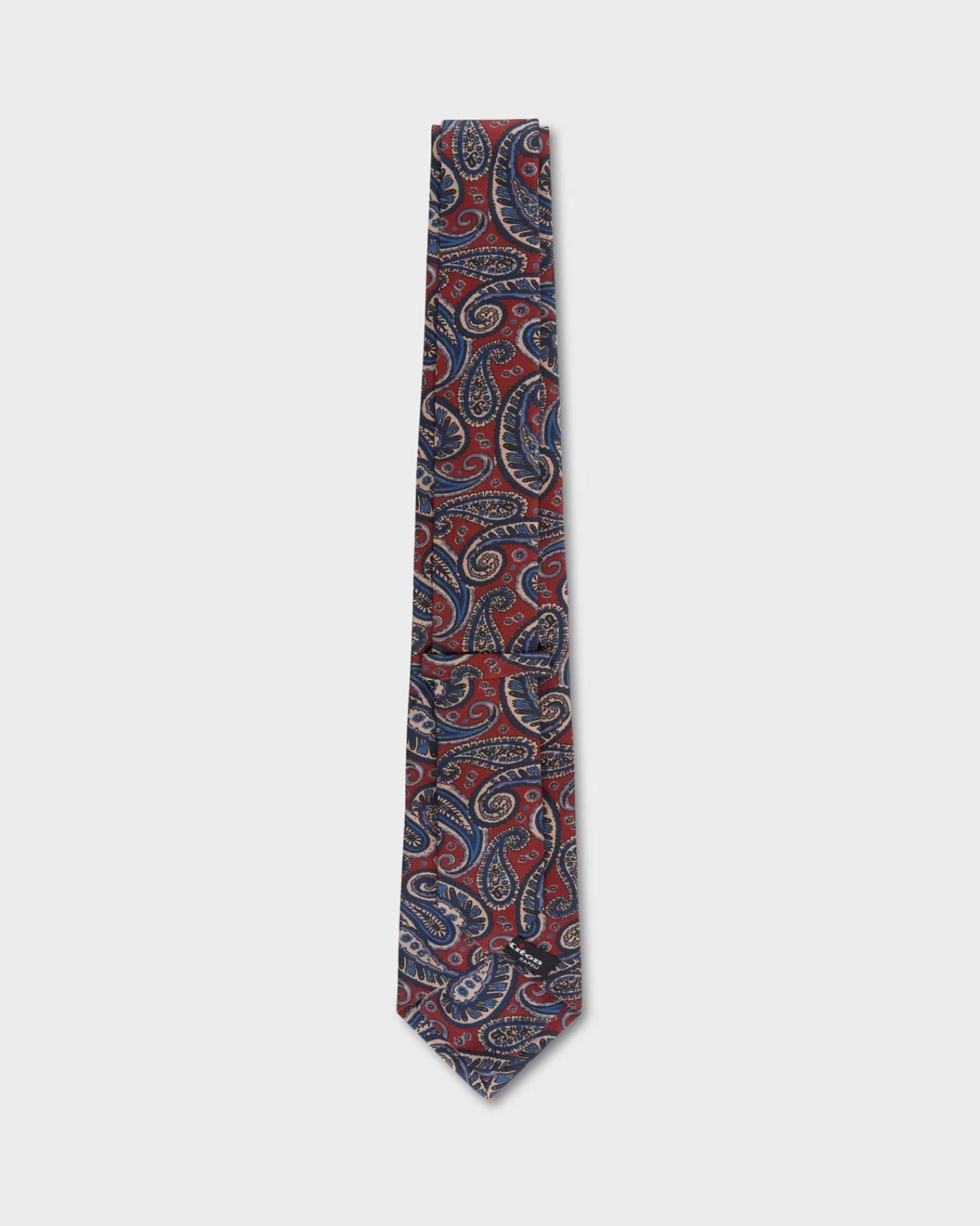 Kiton Red With Blue And Gold Paisley Tie^ Ties