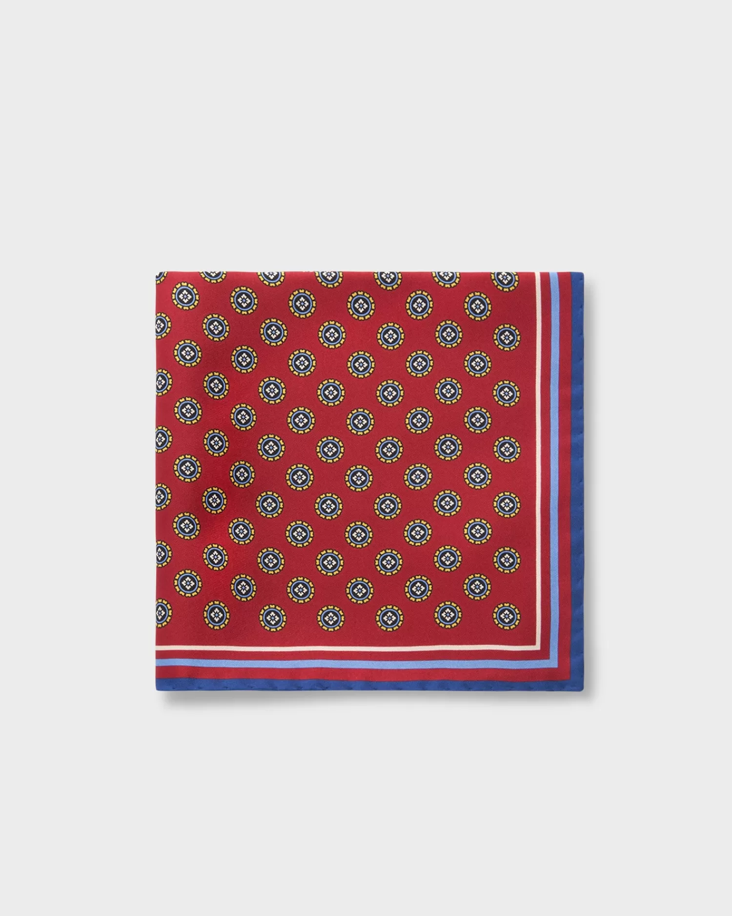 Altea Red With Circle Pattern Silk Pocket Square^ Pocket Squares