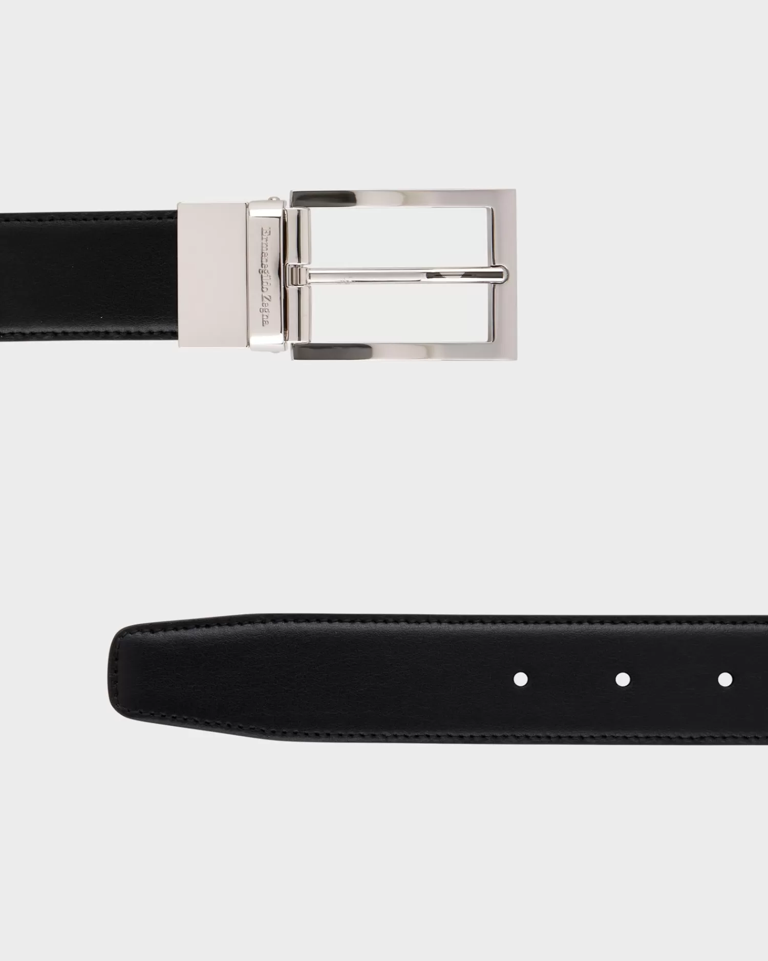 Ermenegildo Zegna Reversible Silver Buckle Belt^ Belts