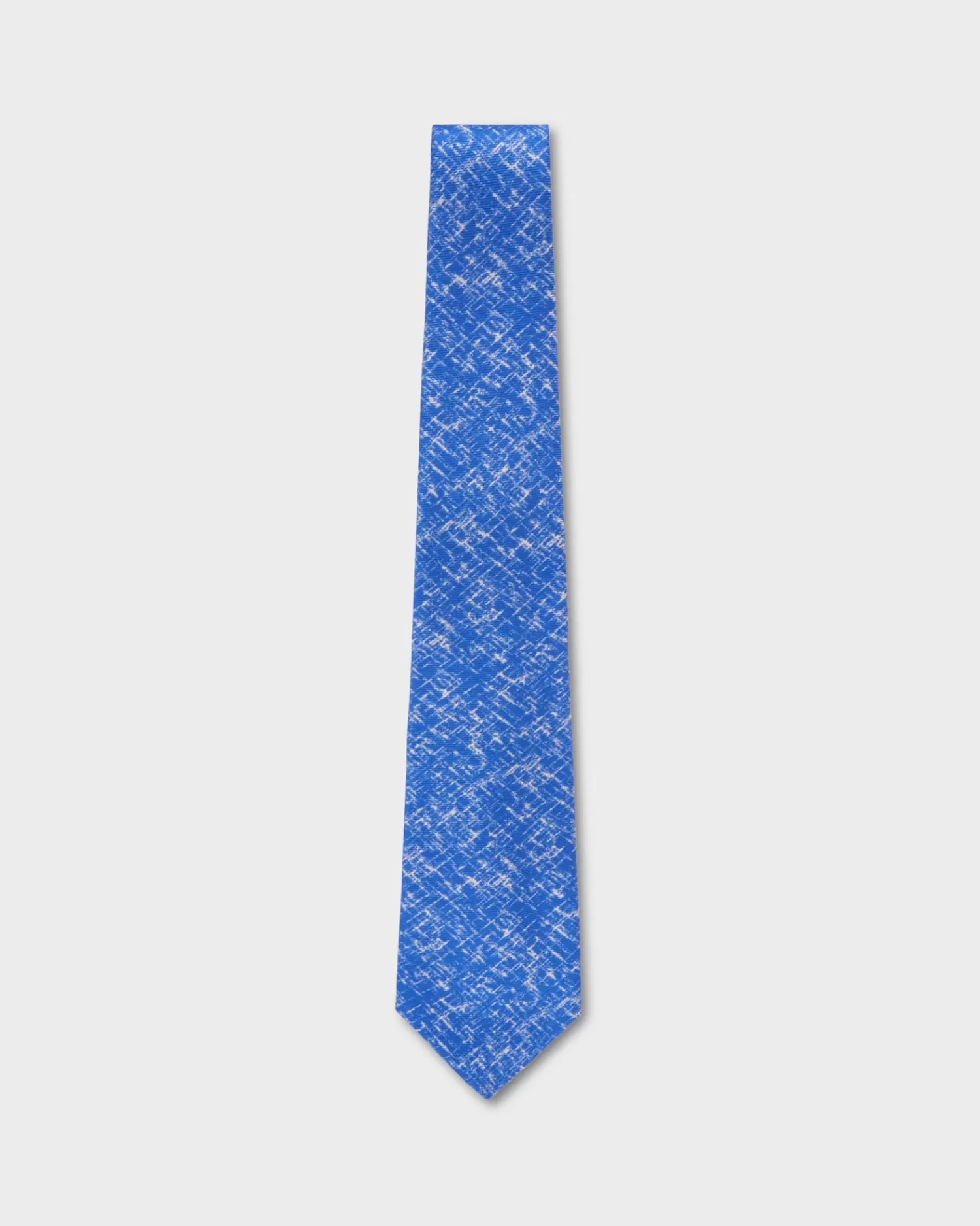 Kiton Royal Blue And White Abstract Pattern Silk Tie^ Ties