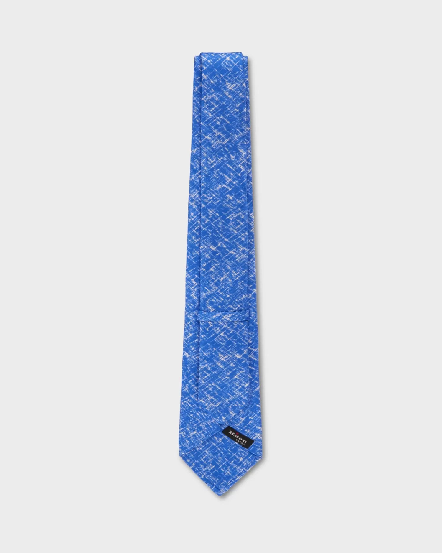 Kiton Royal Blue And White Abstract Pattern Silk Tie^ Ties